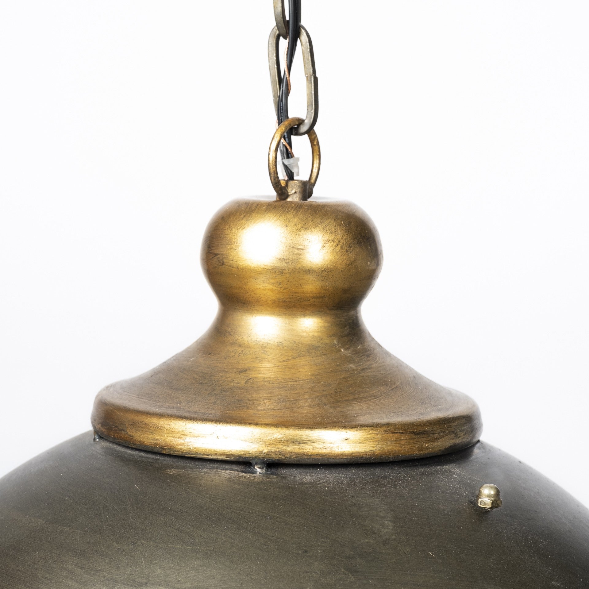 Rustic Gold Ton Metal Dome Hanging Light-Chandeliers-DECOROLALA