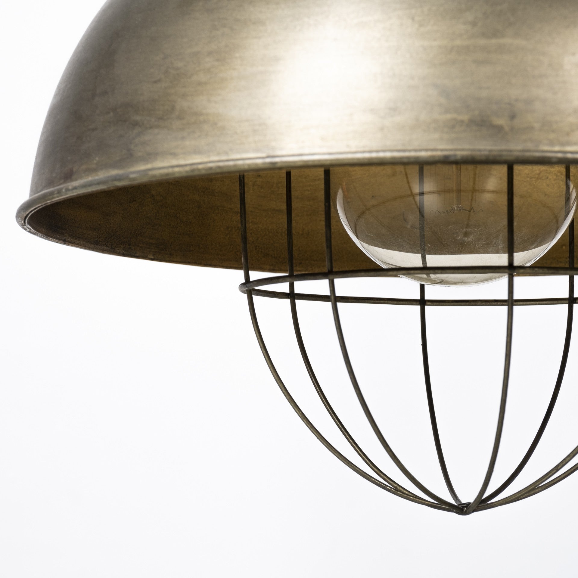 Rustic Gold Ton Metal Dome Hanging Light-Chandeliers-DECOROLALA