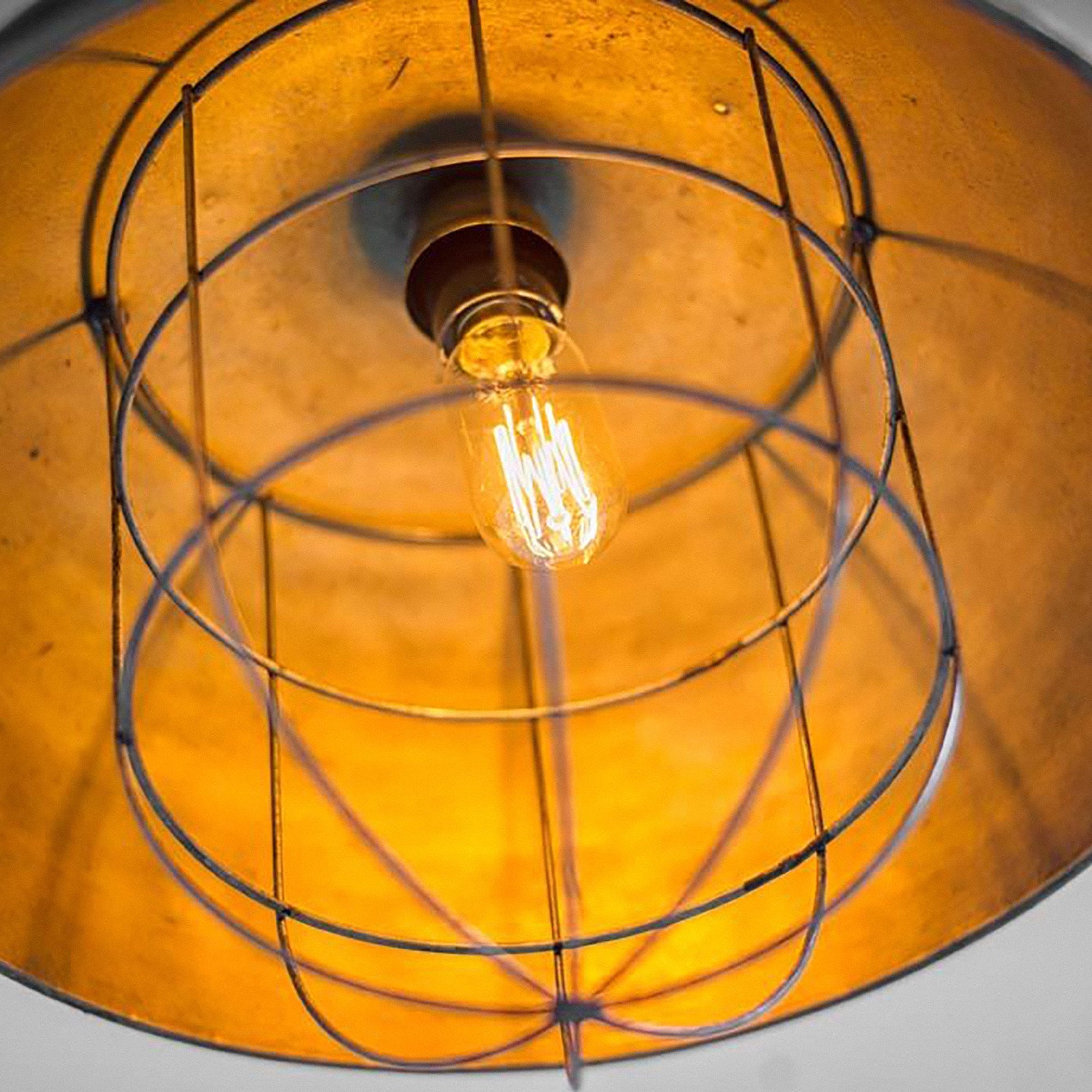 Rustic Gold Ton Metal Dome Hanging Light-Chandeliers-DECOROLALA