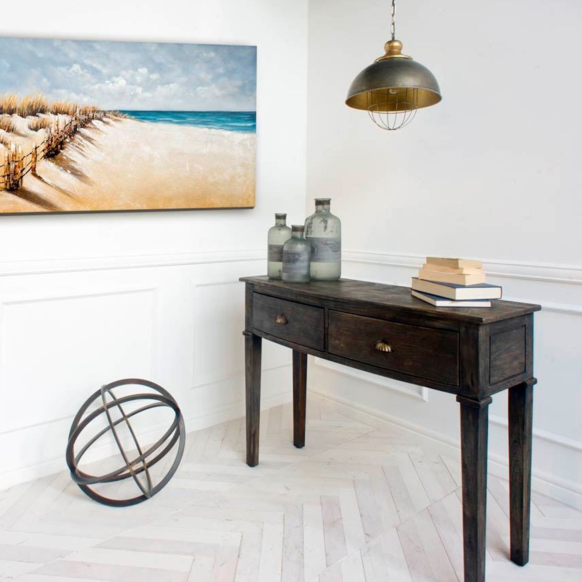 Rustic Gold Ton Metal Dome Hanging Light-Chandeliers-DECOROLALA