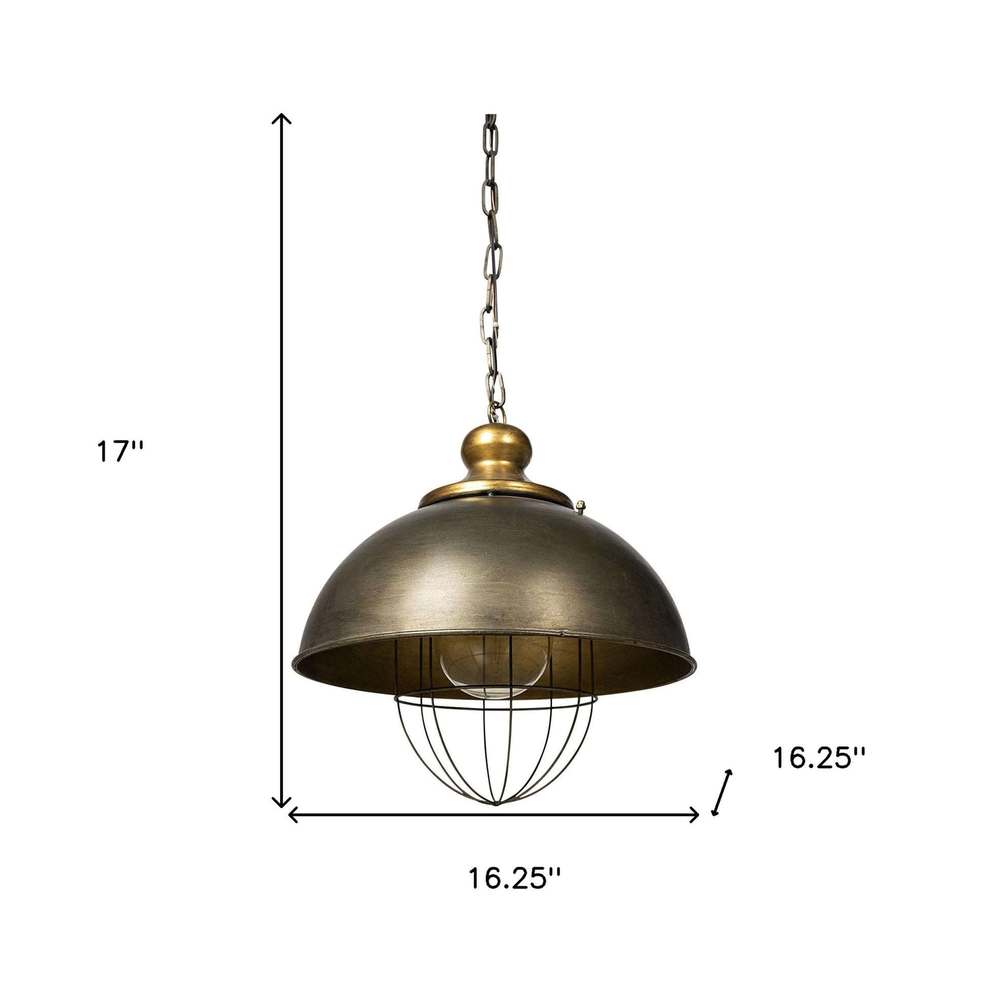 Rustic Gold Ton Metal Dome Hanging Light-Chandeliers-DECOROLALA