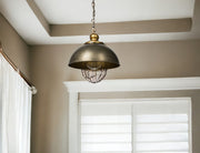 Rustic Gold Ton Metal Dome Hanging Light-Chandeliers-DECOROLALA