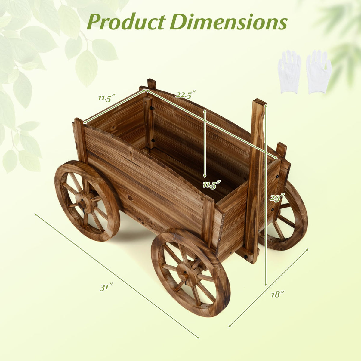 Rustic Rolling Flower Pot Stand with Wheels and Handle-Coffee-Raised Garden Beds-DECOROLALA