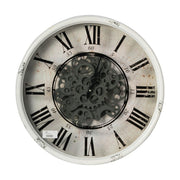 Rustic White Industrial Gear Vintage Wall Clock-Wall Clocks-DECOROLALA