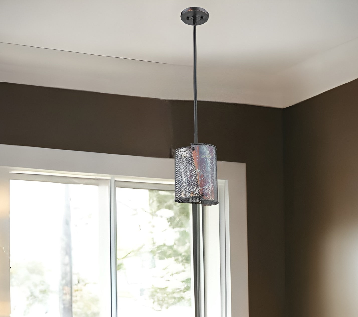 Ryker 1-Light Bronze Patina Pendant-Pendants-Hanging Lights-DECOROLALA
