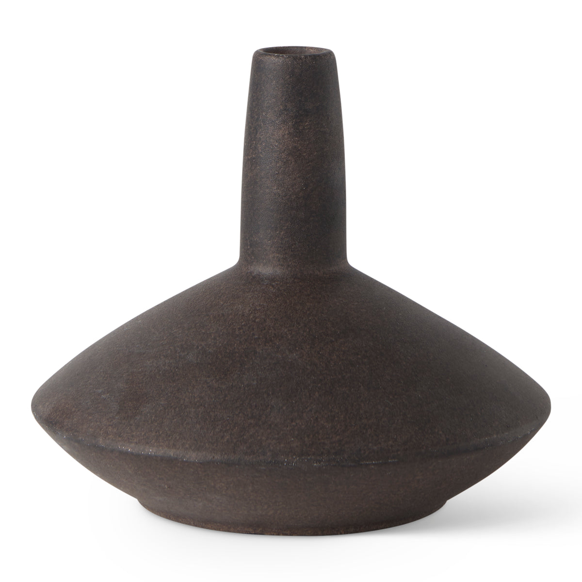 Rylee 6.9H Dark Brown Ceramic Vase-Vase-DECOROLALA