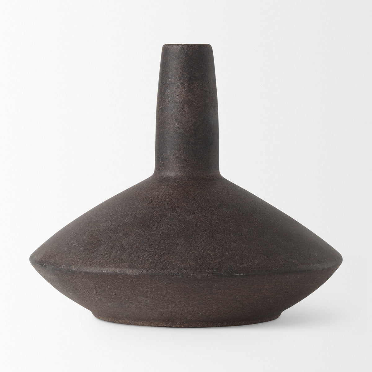Rylee 6.9H Dark Brown Ceramic Vase-Vase-DECOROLALA
