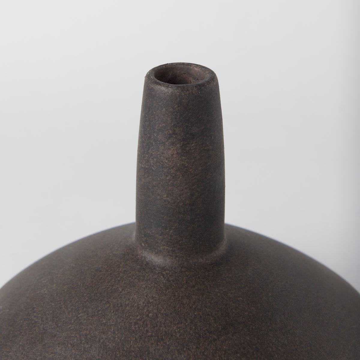 Rylee 6.9H Dark Brown Ceramic Vase-Vase-DECOROLALA