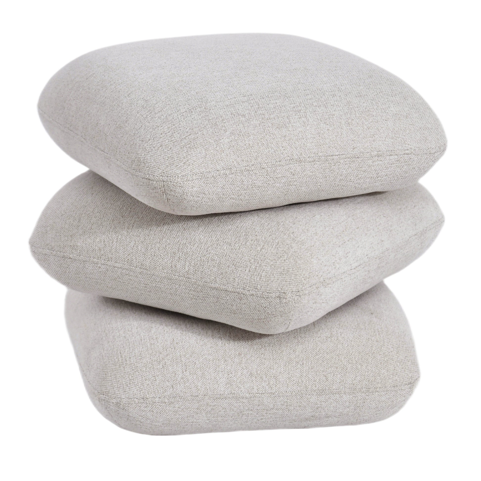 Rylee Square Swivel Ottoman - Beige Stacked Cushion Design-DECOROLALA