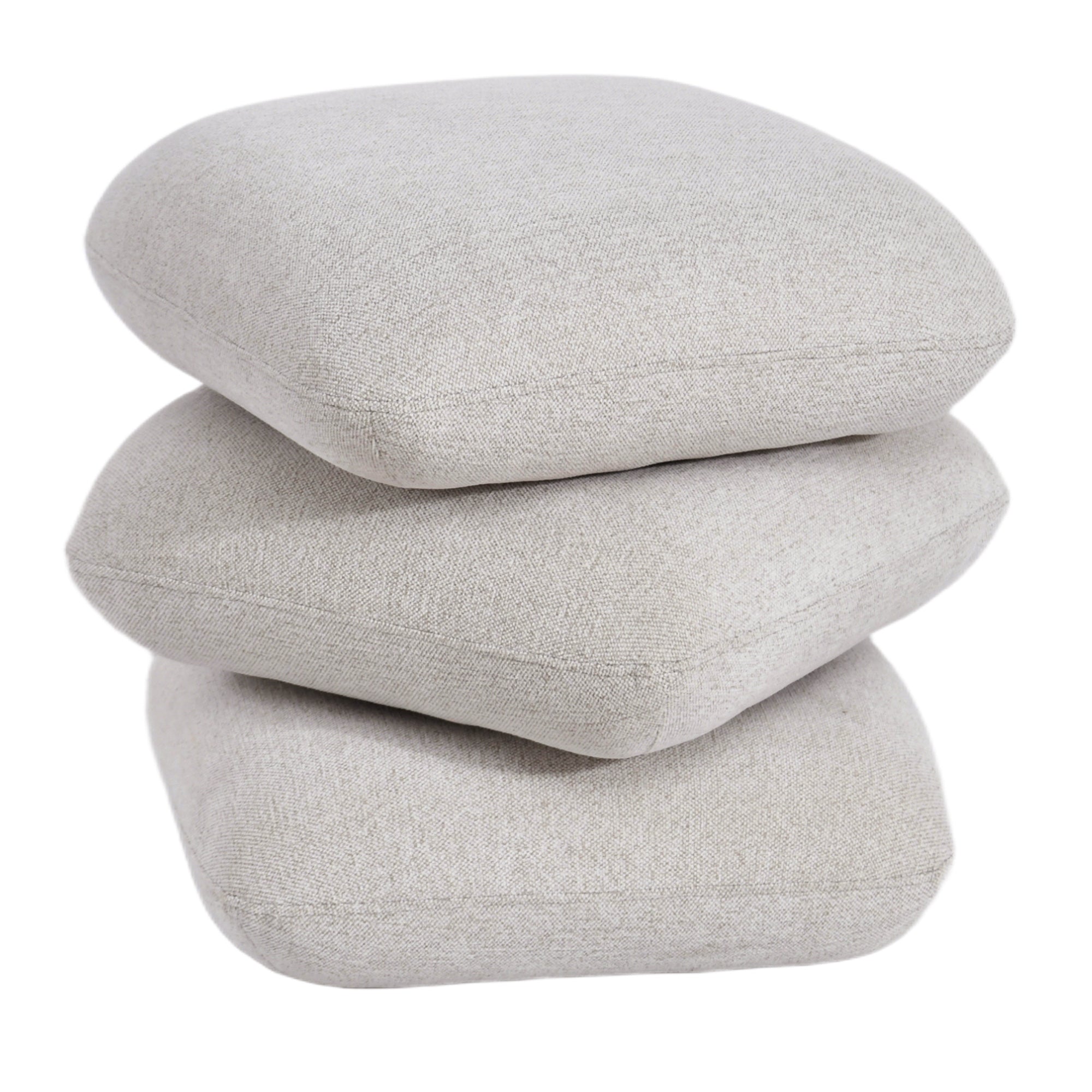 Rylee Square Swivel Ottoman - Beige Stacked Cushion Design-DECOROLALA