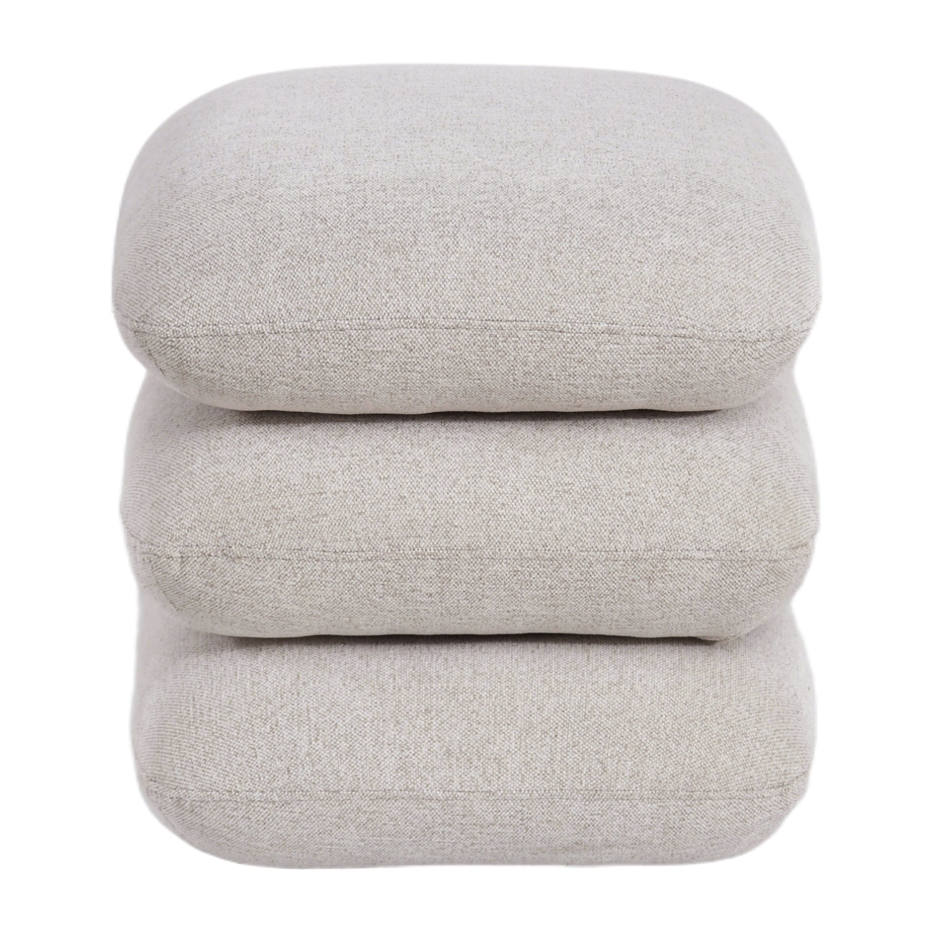 Rylee Square Swivel Ottoman - Beige Stacked Cushion Design-DECOROLALA