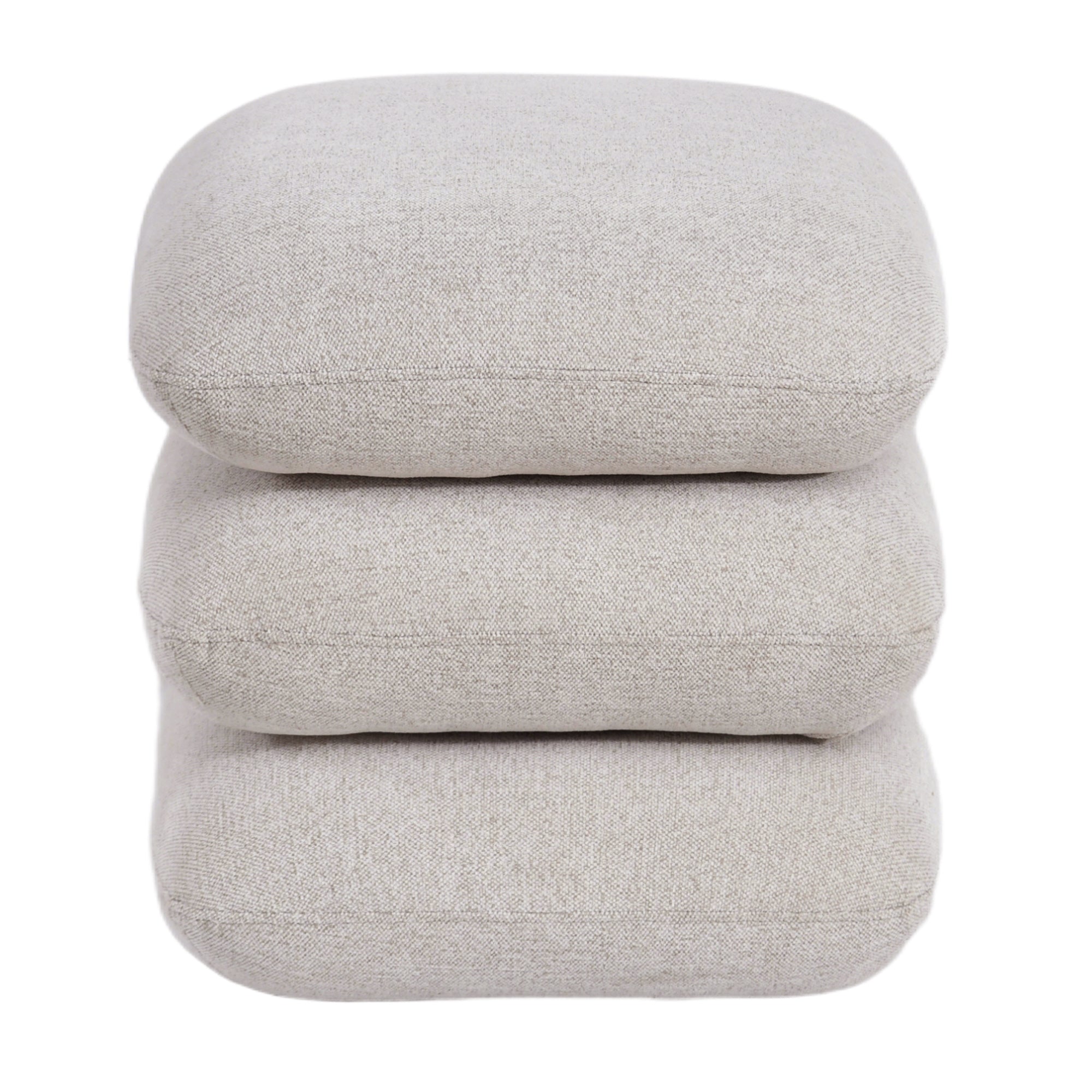 Rylee Square Swivel Ottoman - Beige Stacked Cushion Design-DECOROLALA