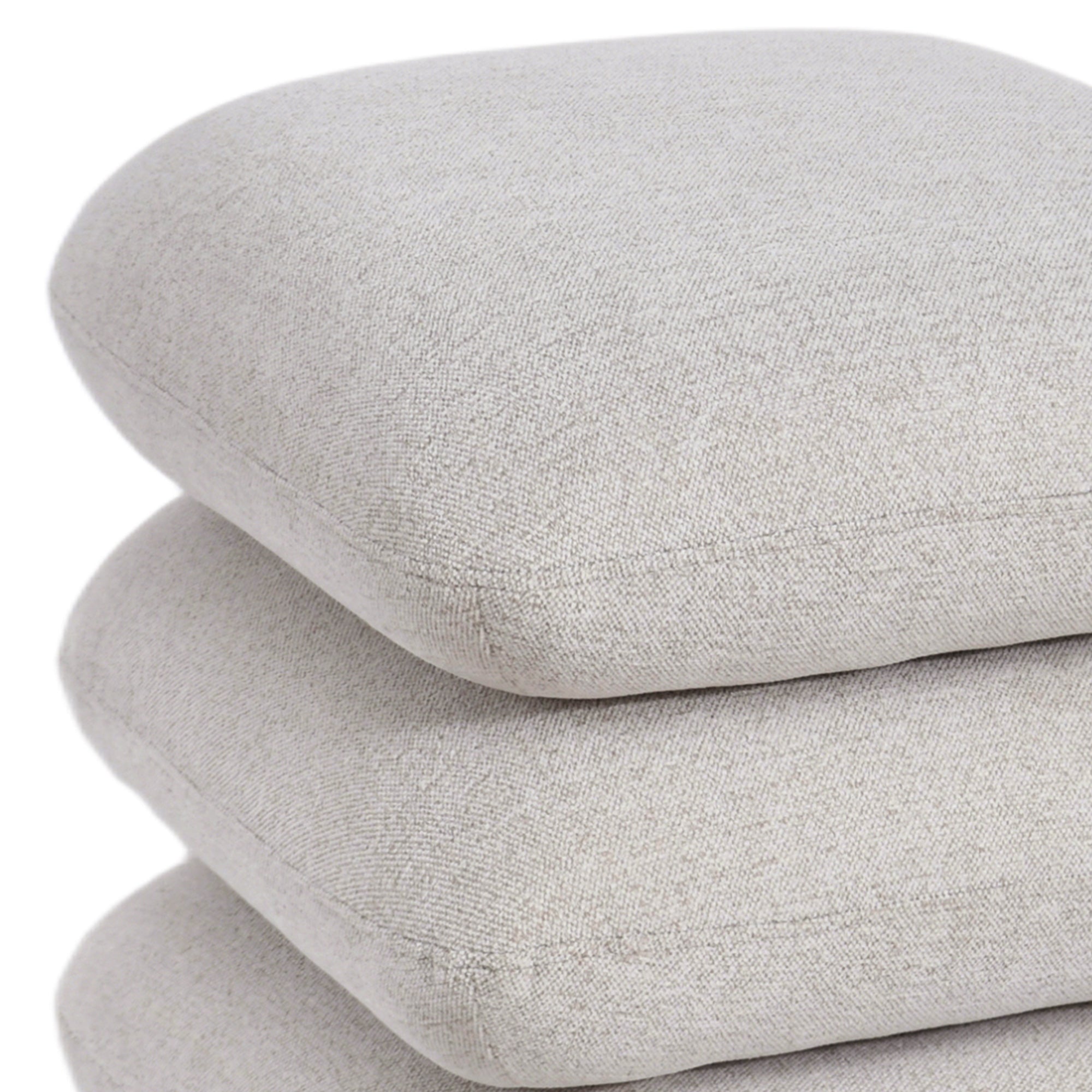 Rylee Square Swivel Ottoman - Beige Stacked Cushion Design-DECOROLALA