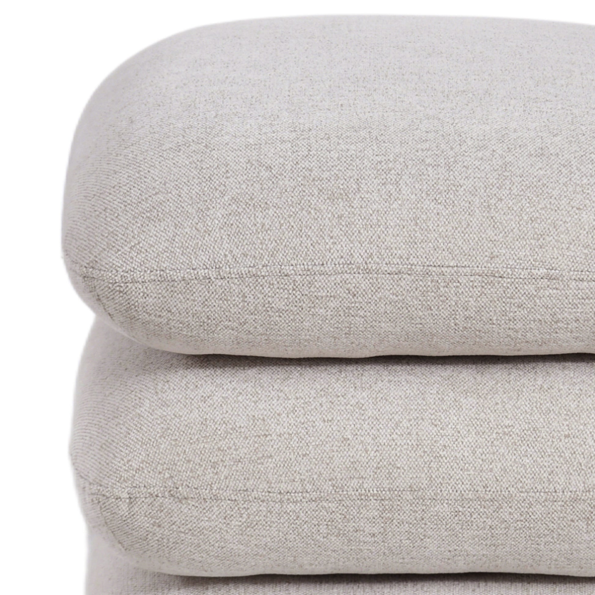 Rylee Square Swivel Ottoman - Beige Stacked Cushion Design-DECOROLALA
