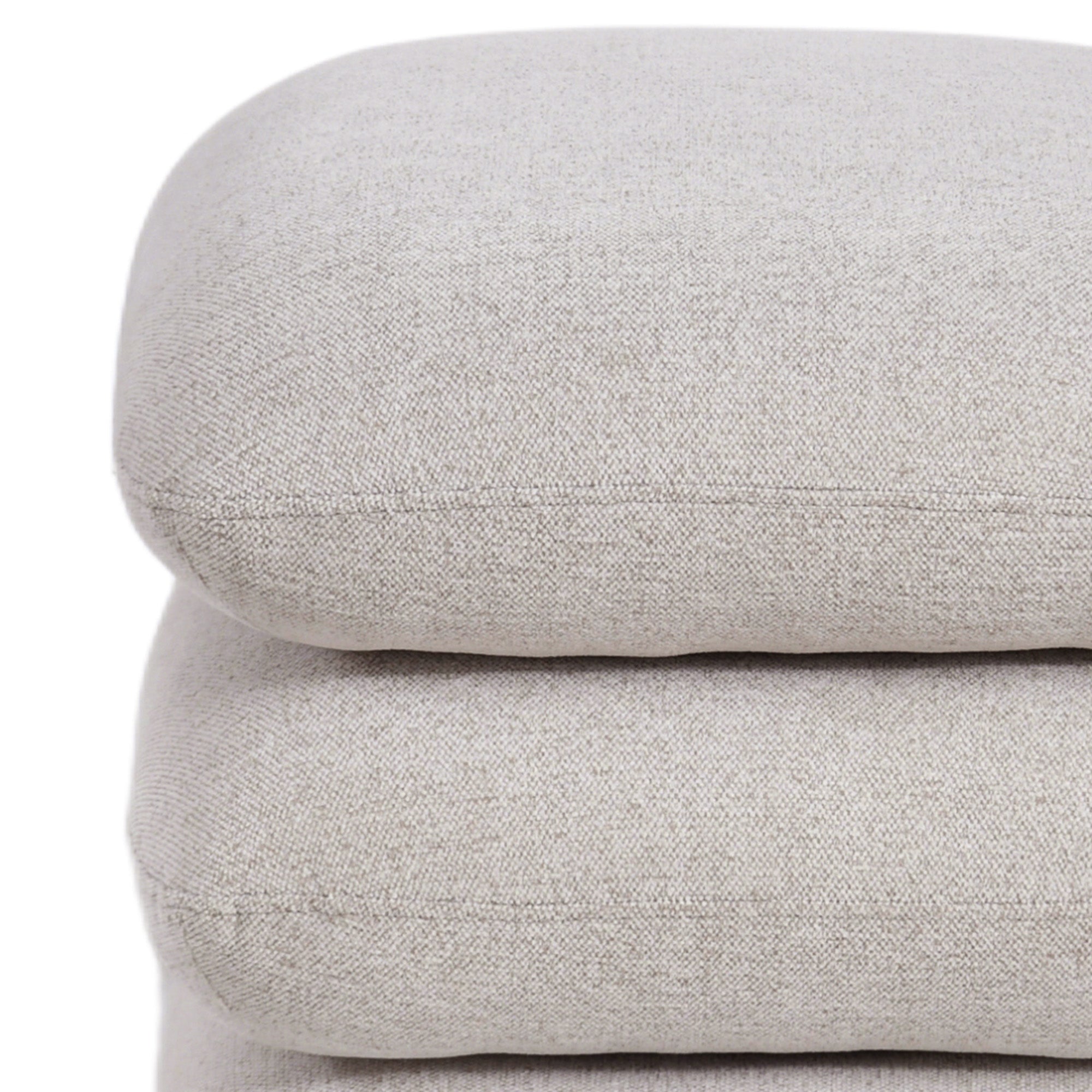 Rylee Square Swivel Ottoman - Beige Stacked Cushion Design-DECOROLALA