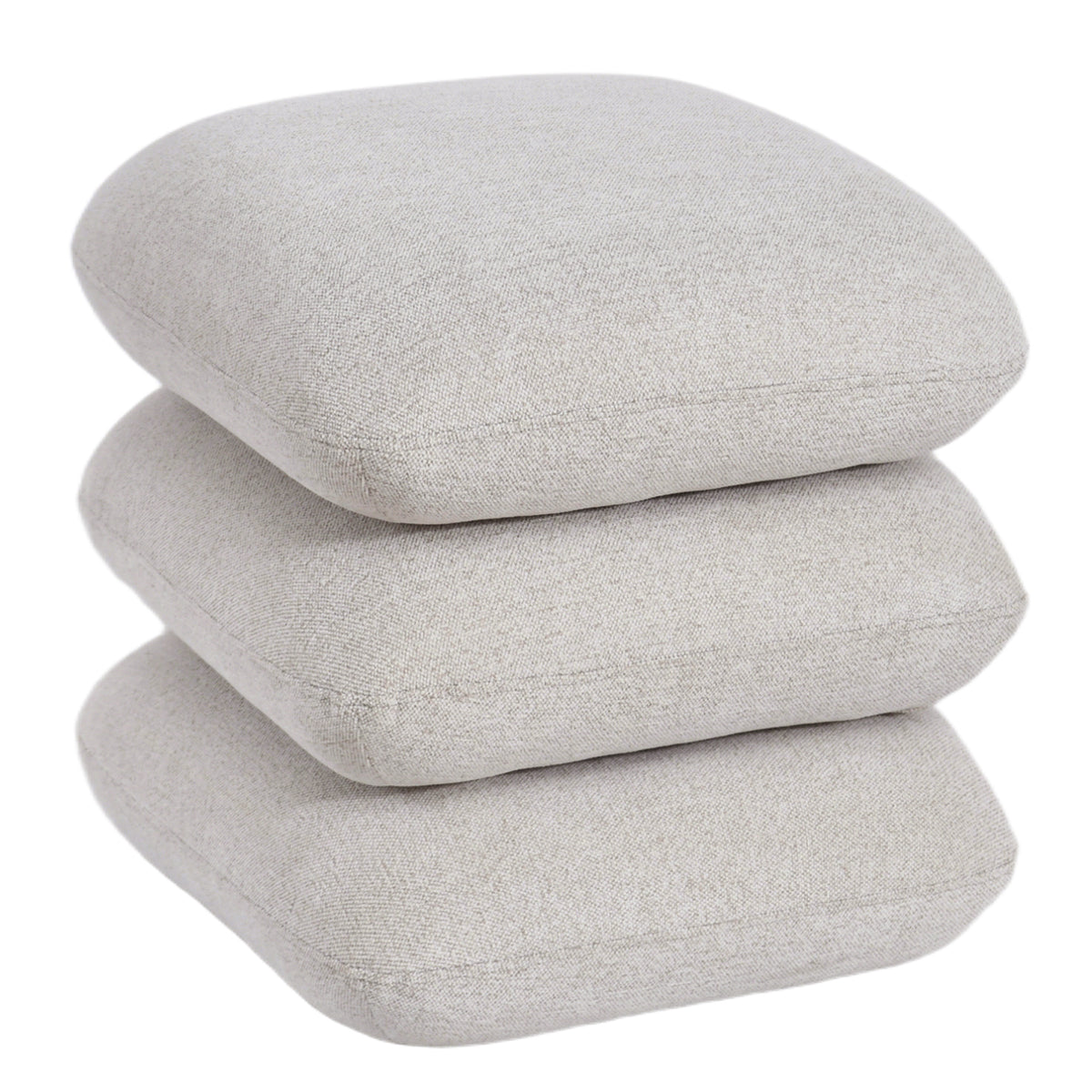 Rylee Square Swivel Ottoman - Beige Stacked Cushion Design-Ottomans-DECOROLALA