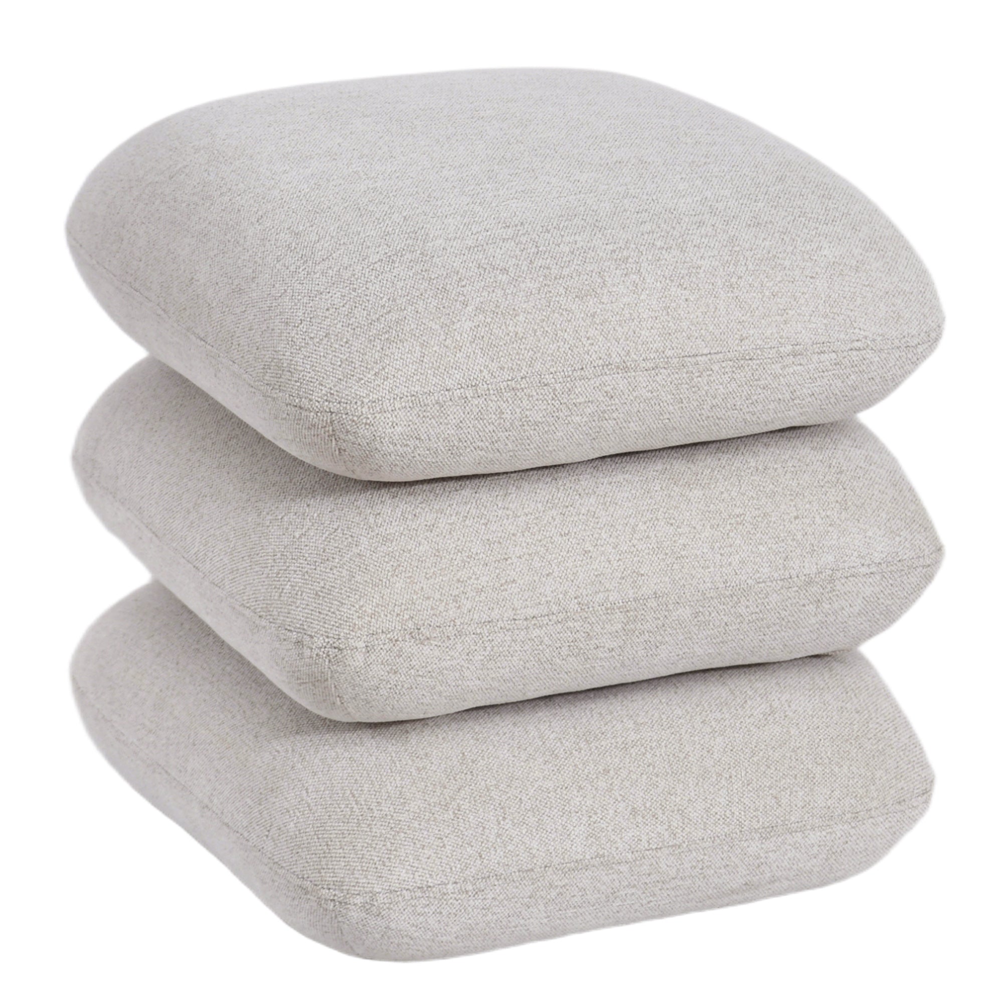 Rylee Square Swivel Ottoman - Beige Stacked Cushion Design-DECOROLALA