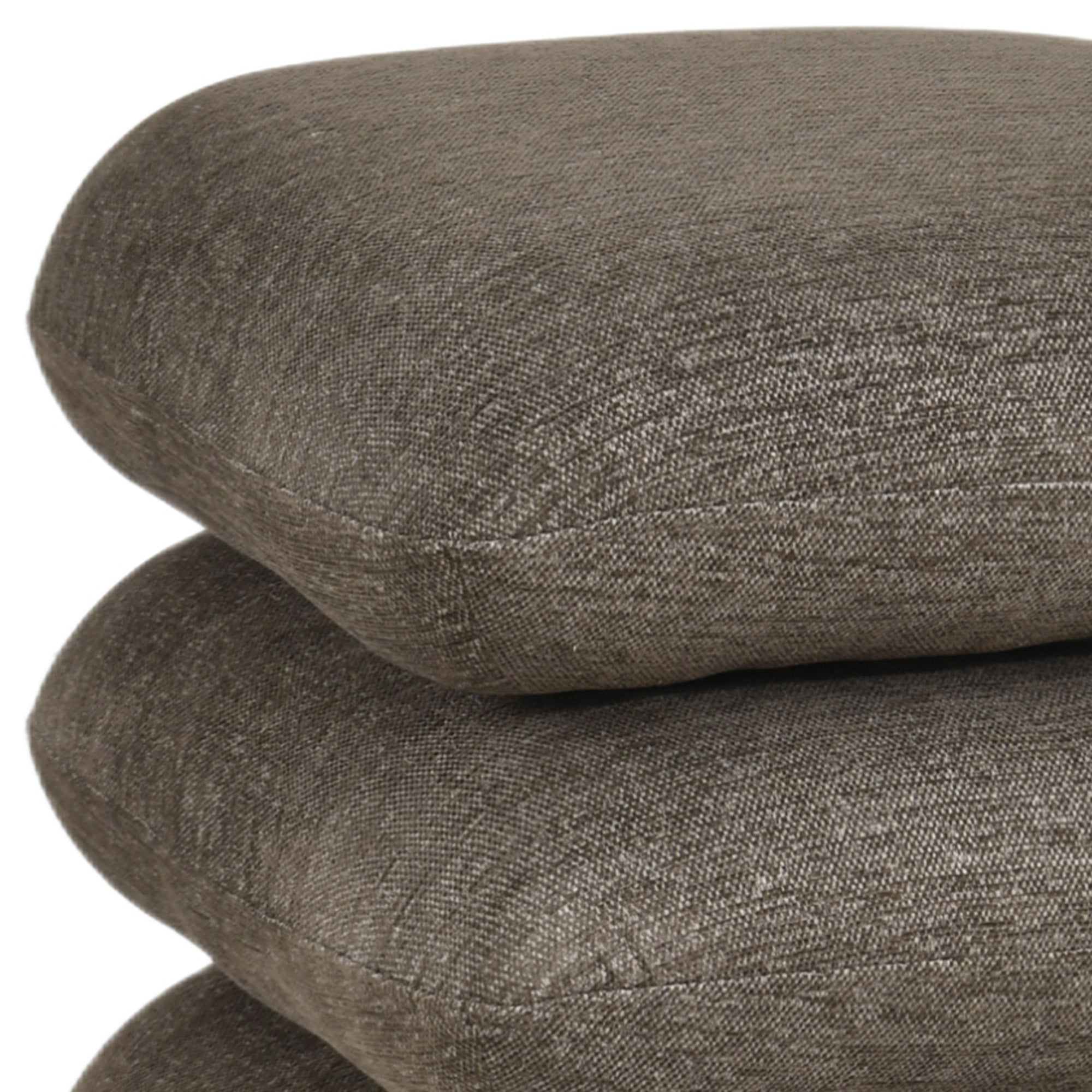 Rylee Square Swivel Ottoman - Brown Stacked Cushion Design-DECOROLALA