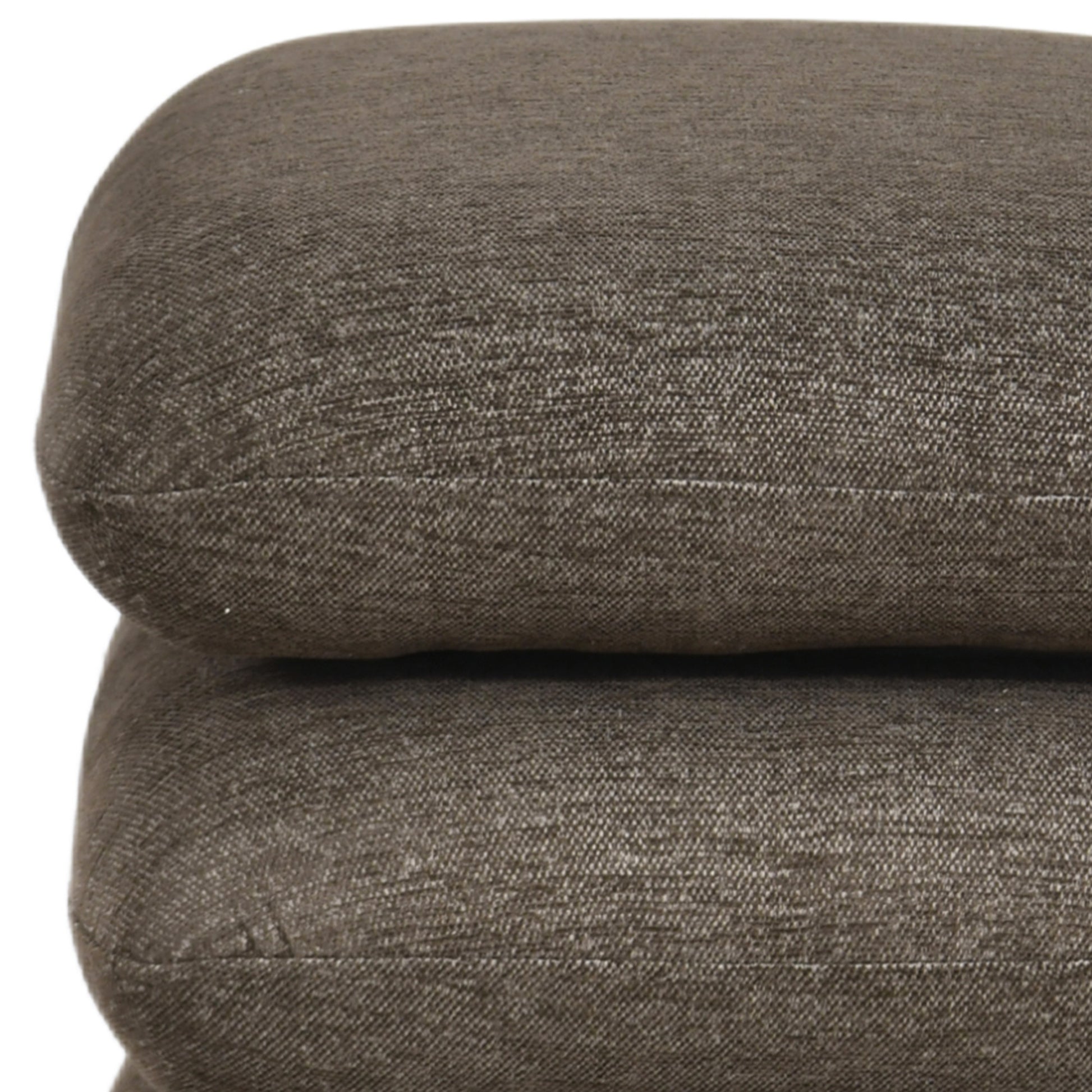 Rylee Square Swivel Ottoman - Brown Stacked Cushion Design-DECOROLALA