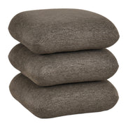 Rylee Square Swivel Ottoman - Brown Stacked Cushion Design-DECOROLALA