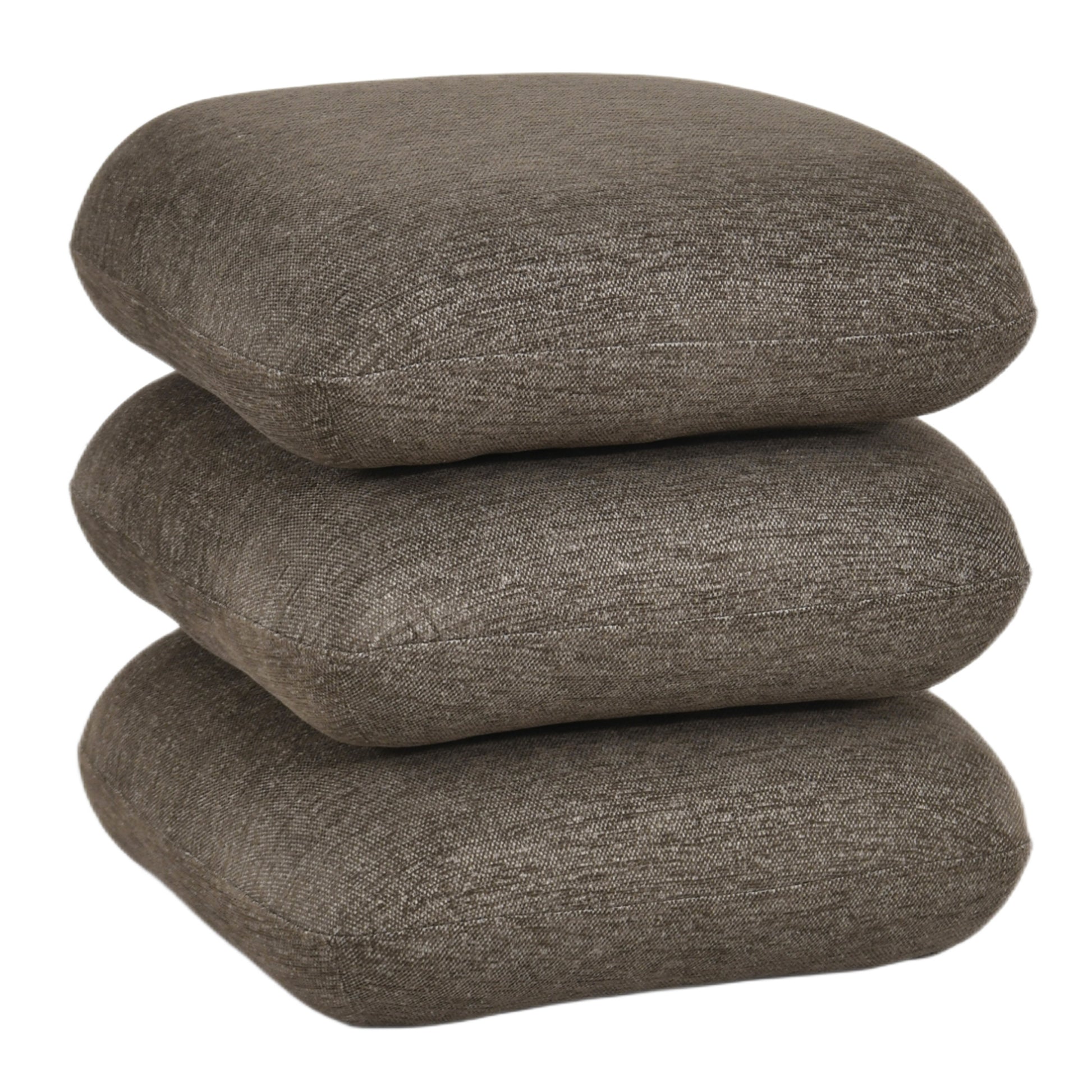 Rylee Square Swivel Ottoman - Brown Stacked Cushion Design-DECOROLALA