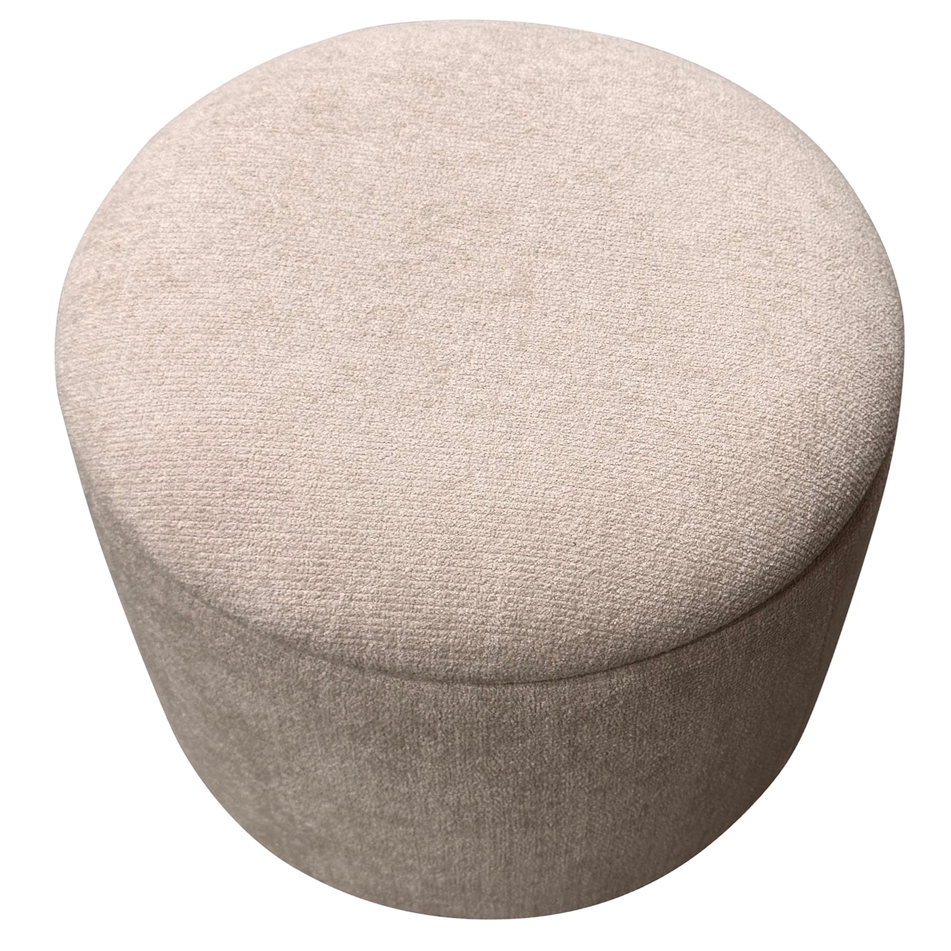 SADIE-ROUND STORAGE OTTOMAN-OAT-DECOROLALA