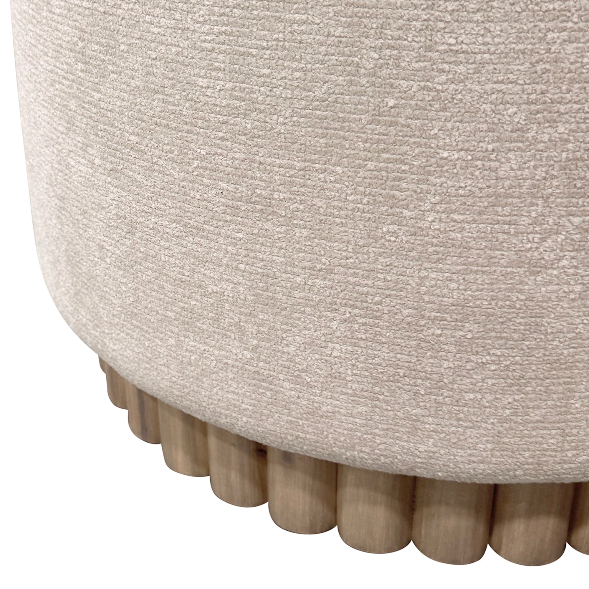 SADIE-ROUND STORAGE OTTOMAN-OAT-DECOROLALA