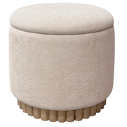 SADIE-ROUND STORAGE OTTOMAN-OAT-DECOROLALA