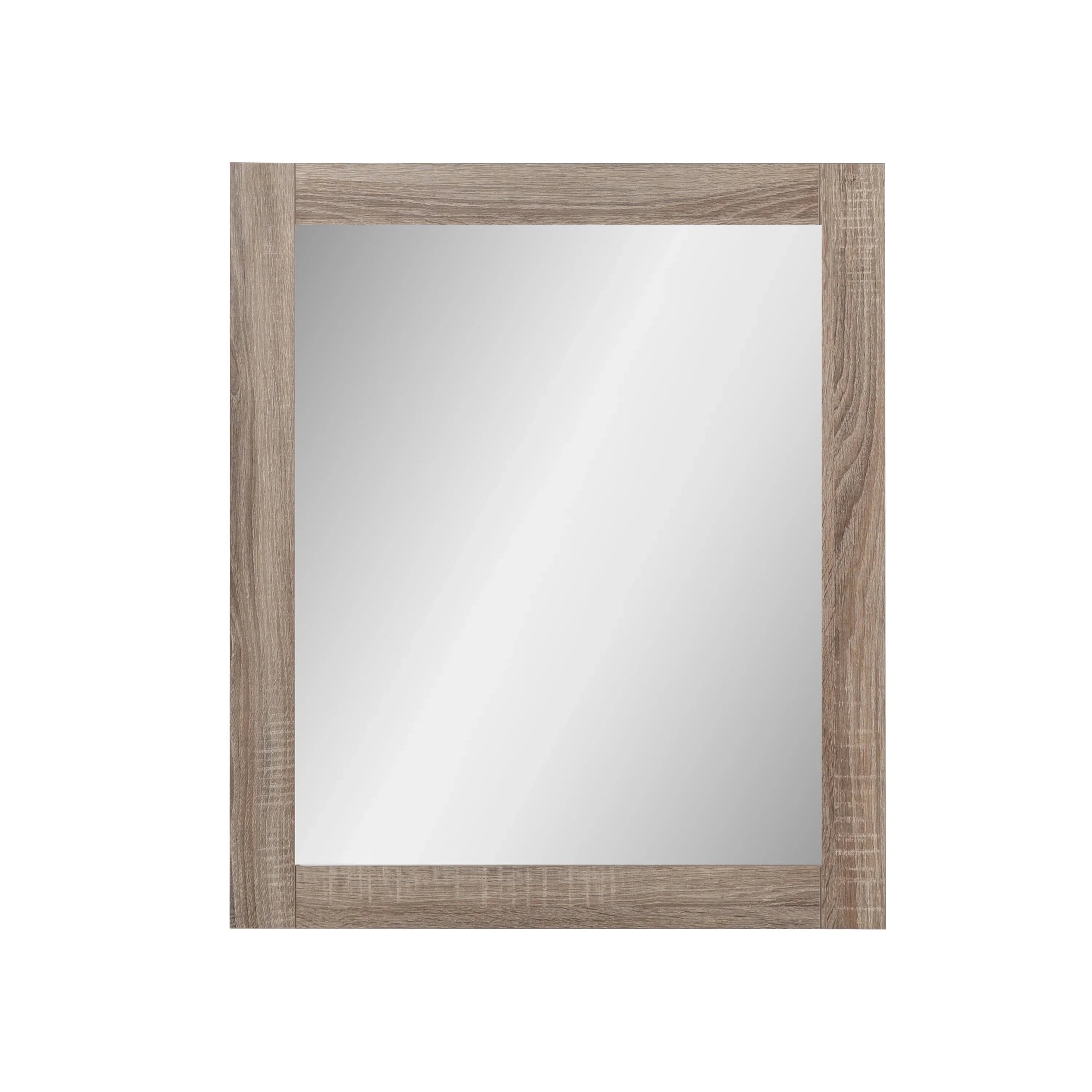 36" Rectangular Mirror with Soft Oak Frame