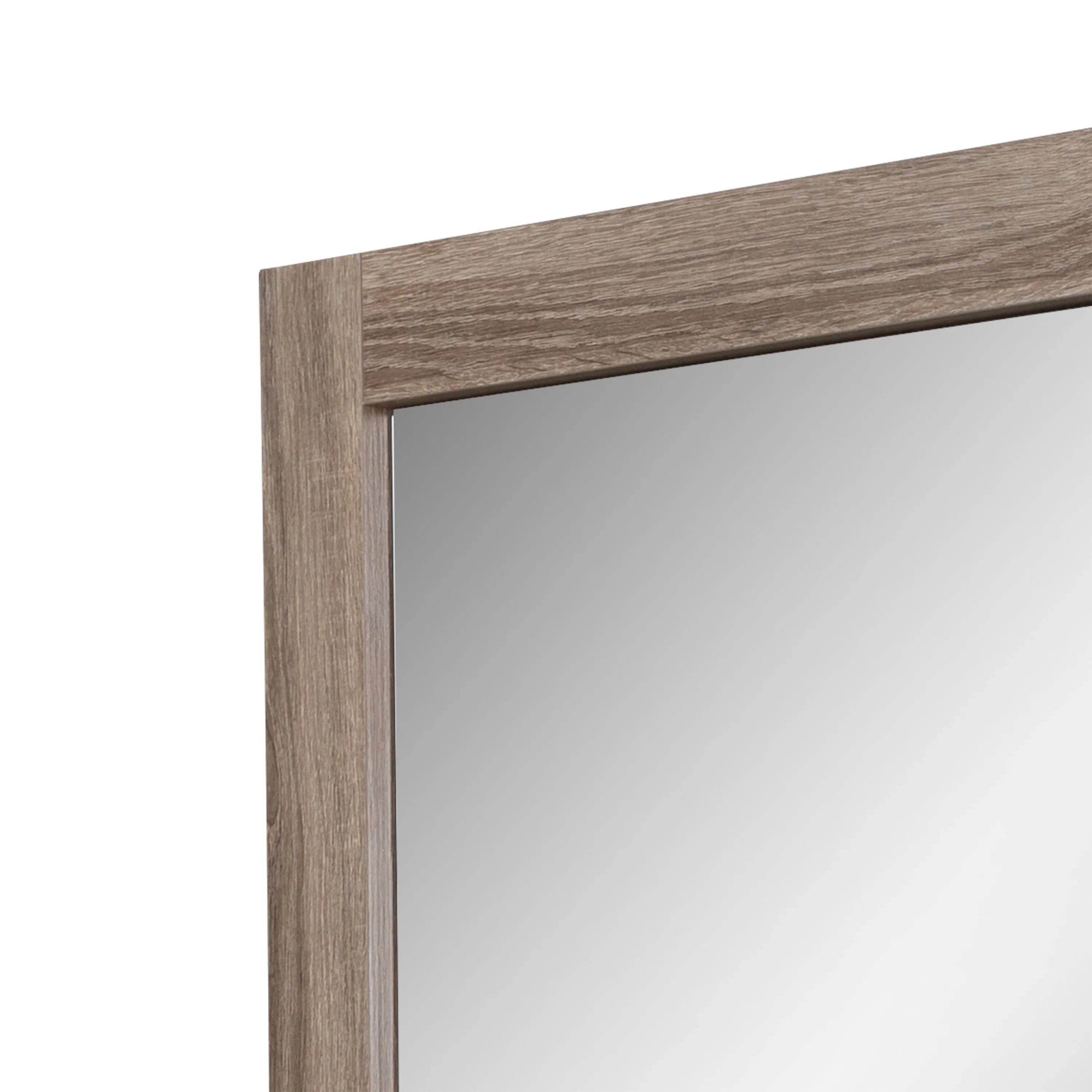 36" Rectangular Mirror with Soft Oak Frame