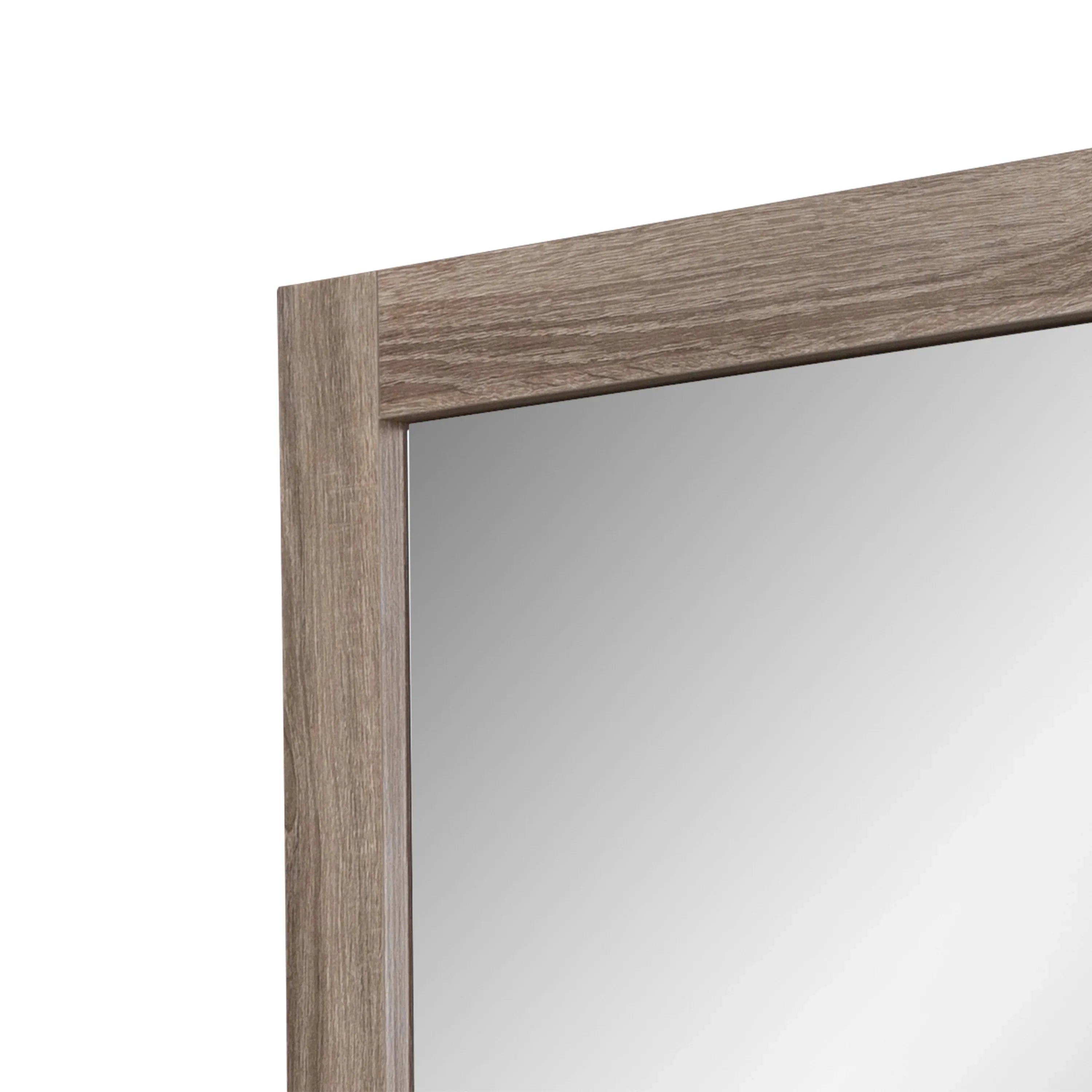 48" Rectangular Mirror with Soft Oak Frame