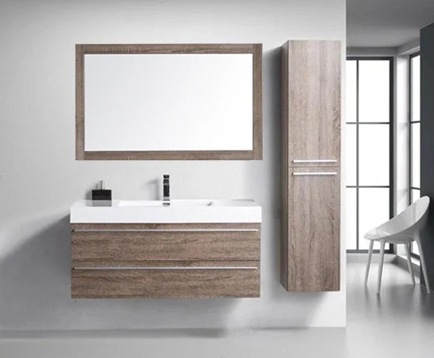 48" Rectangular Mirror with Soft Oak Frame