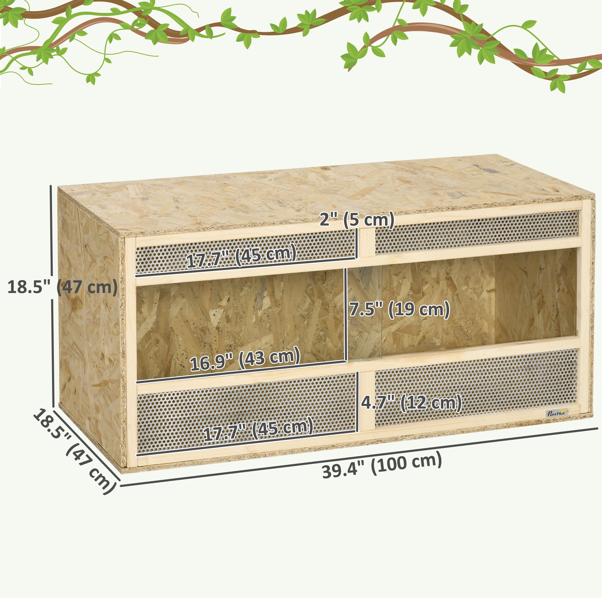 Reptile Terrarium, 58 Gallon Reptile Tank with Sliding Doors, Breathable Mesh for Bearded Dragon, Lizards, Snake