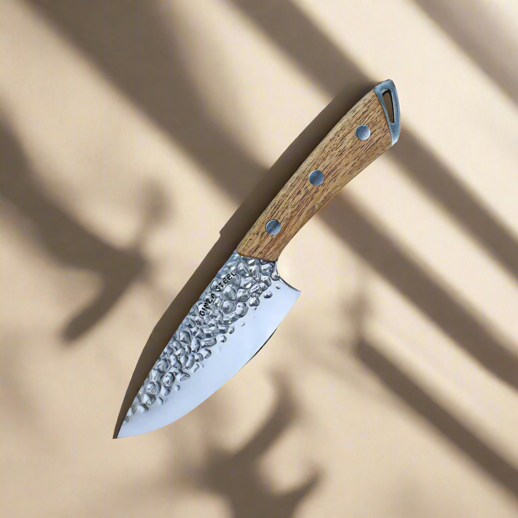 SHINOBI | Chef Knife 5-inch AUS8 hammered blade with Wood handle-1