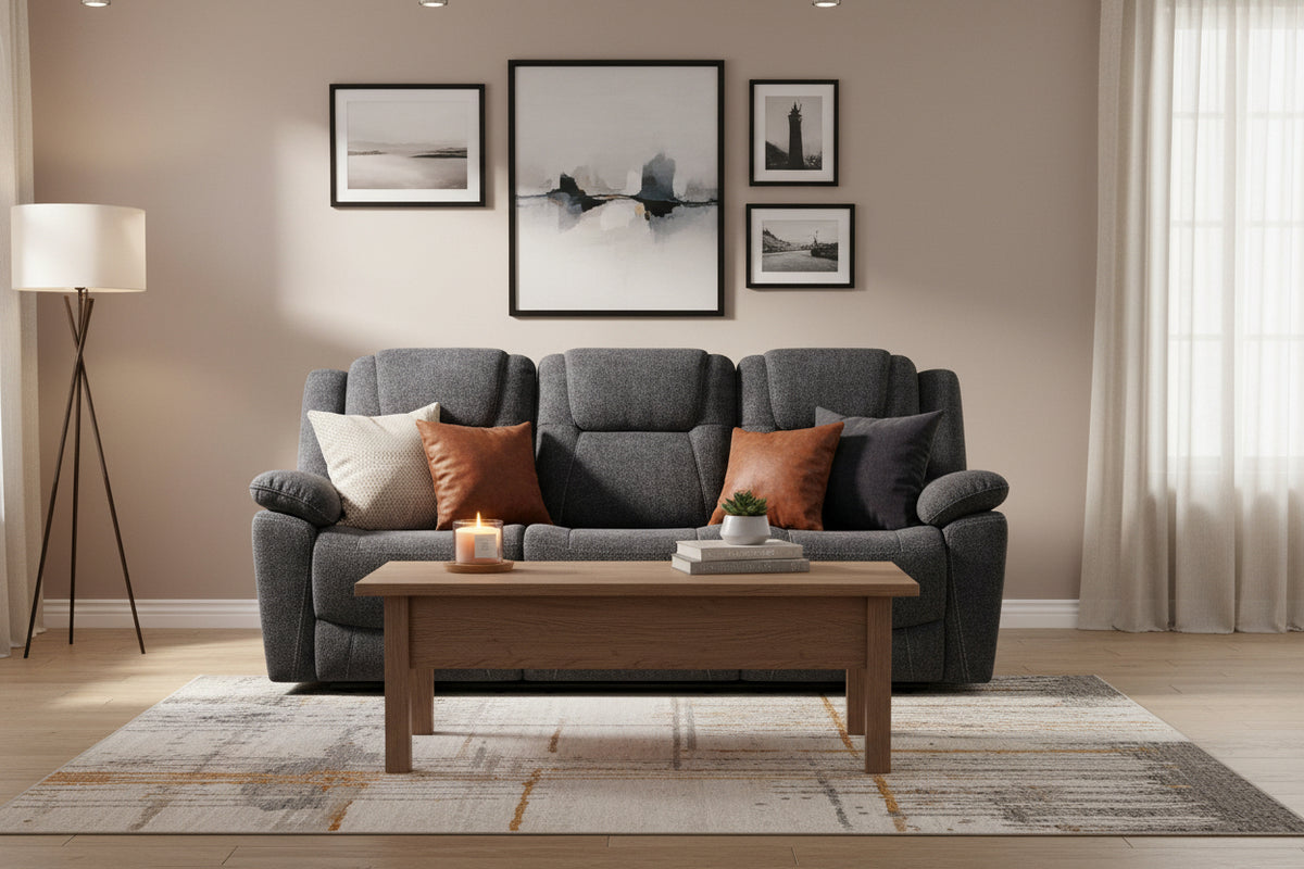 SMS Anakin 59 in. Dark Grey Fabric Reclining Loveseat-Living Room Furniture Sets-DECOROLALA