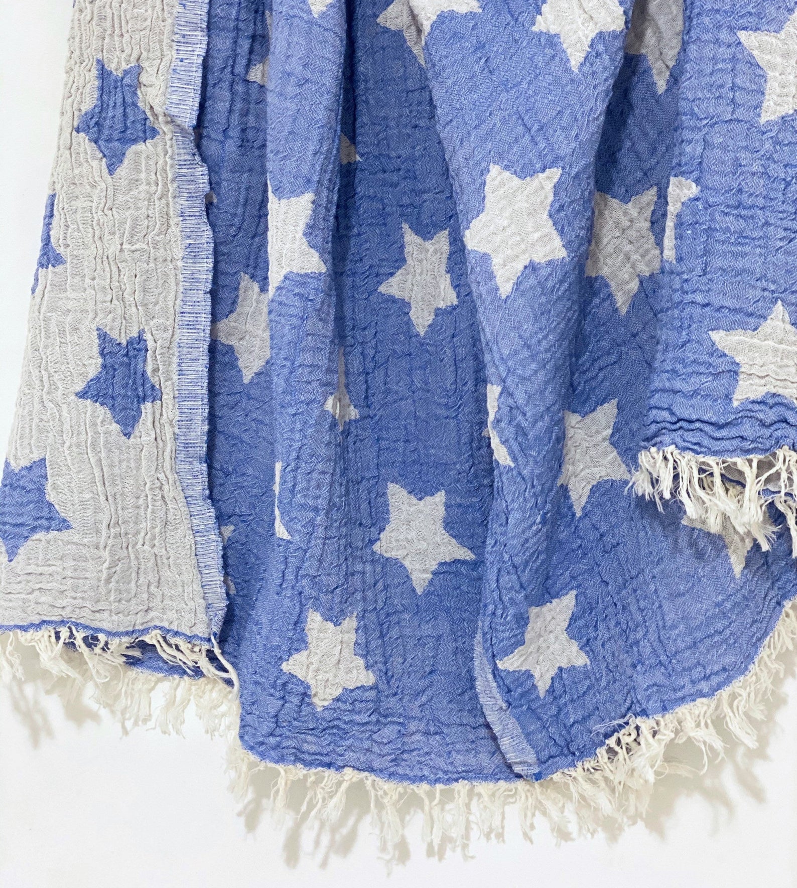 STAR BLUE TURKISH TOWEL 40"X70"-Turkish Towel-DECOROLALA