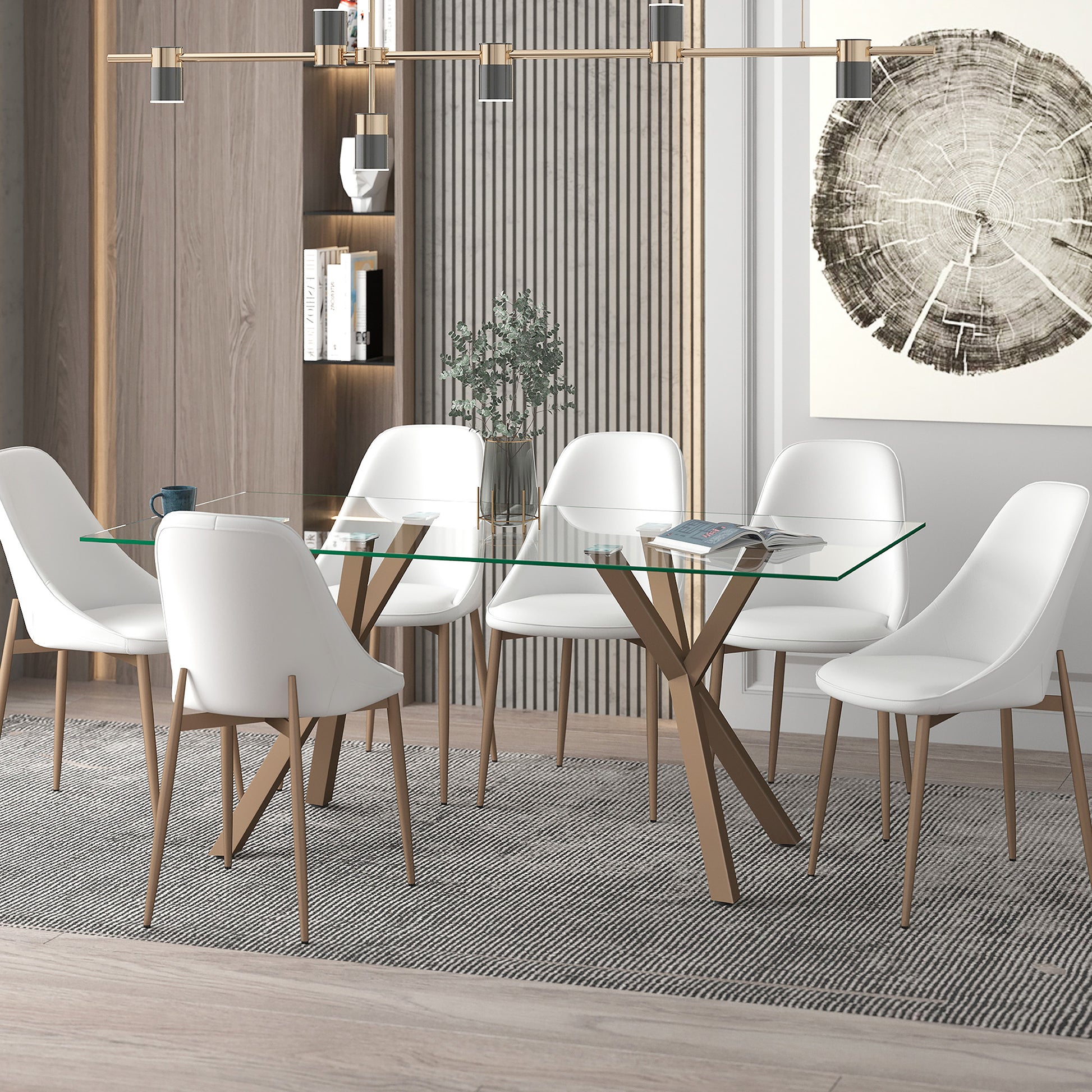 STARK GL_CLEO WT-7PC DINING SET-DECOROLALA