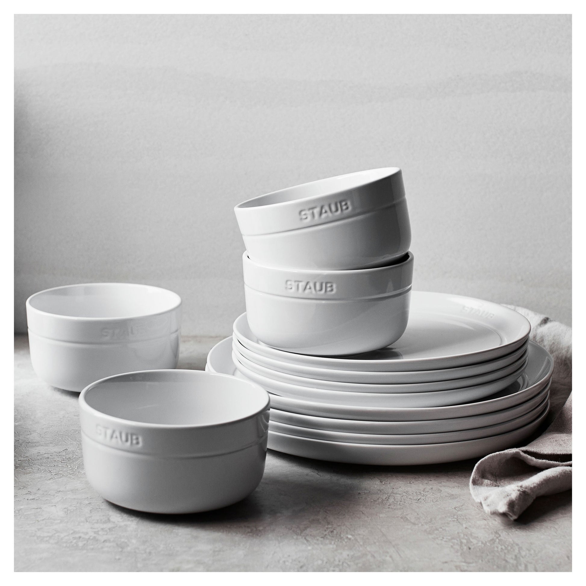 STAUB 12-Piece Dinnerware Set - Stoneware-Dinnerware-DECOROLALA
