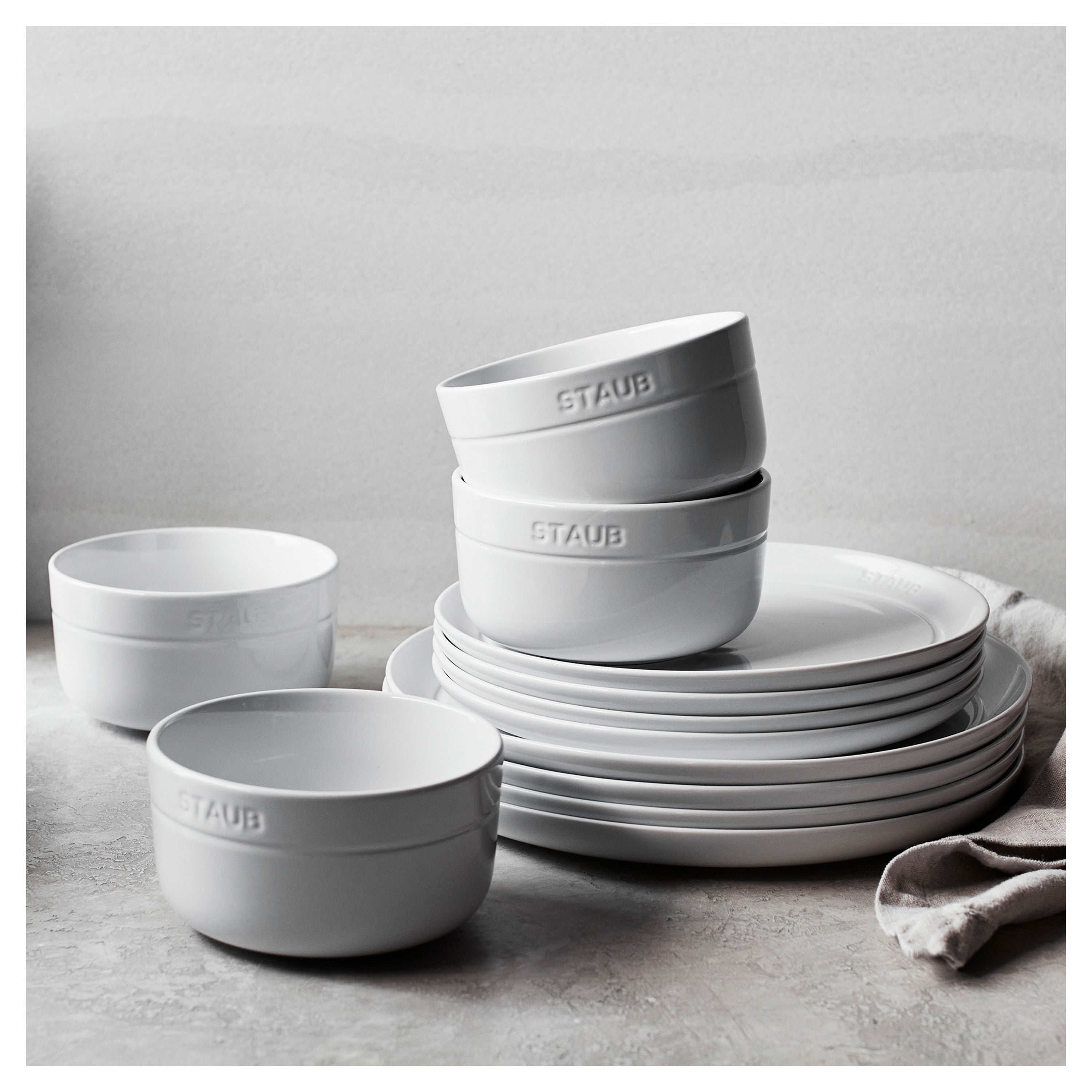 STAUB 12-Piece Dinnerware Set - Stoneware-Dinnerware-DECOROLALA