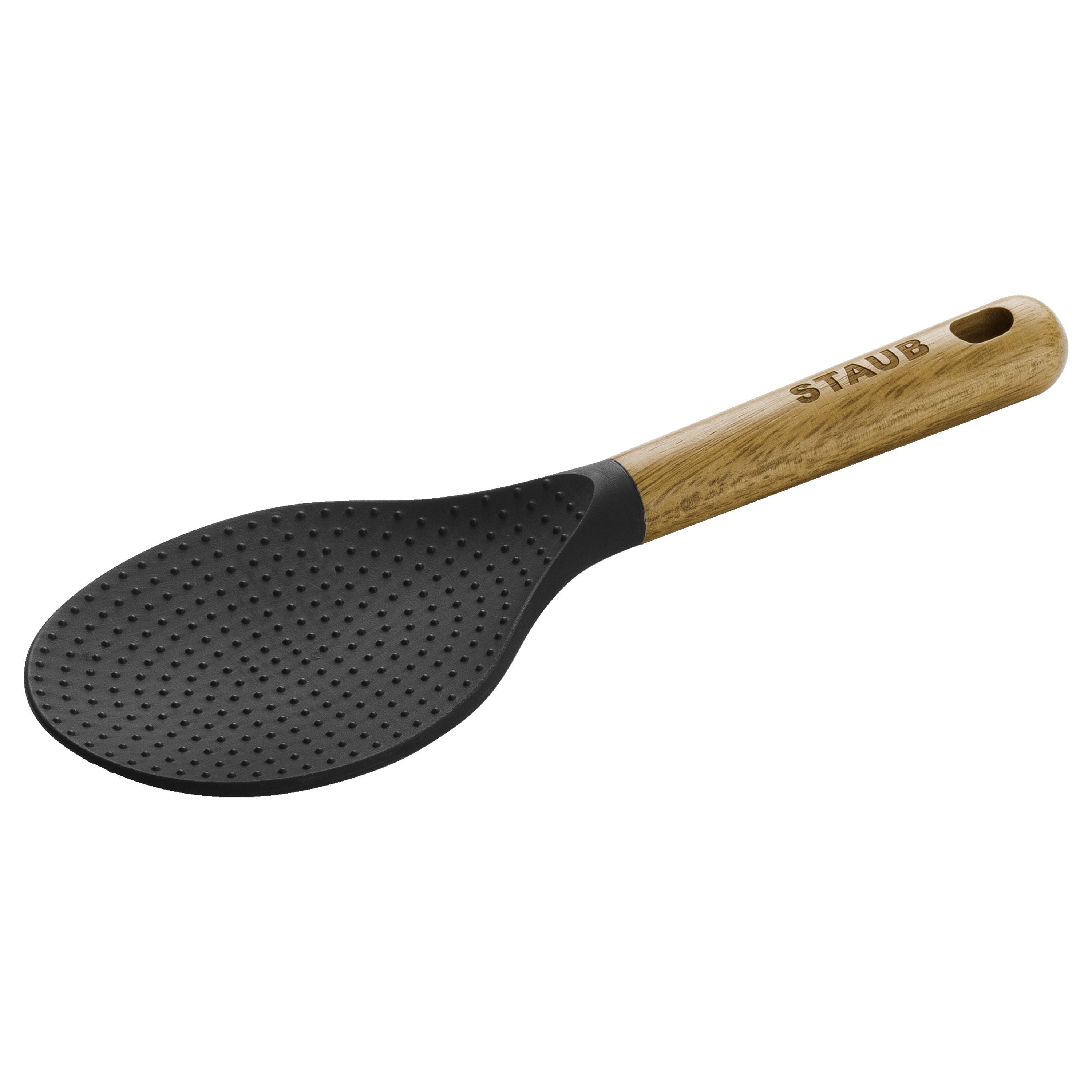STAUB 22 cm Silicone Rice Spoon, Black-Kitchen Accessory-DECOROLALA