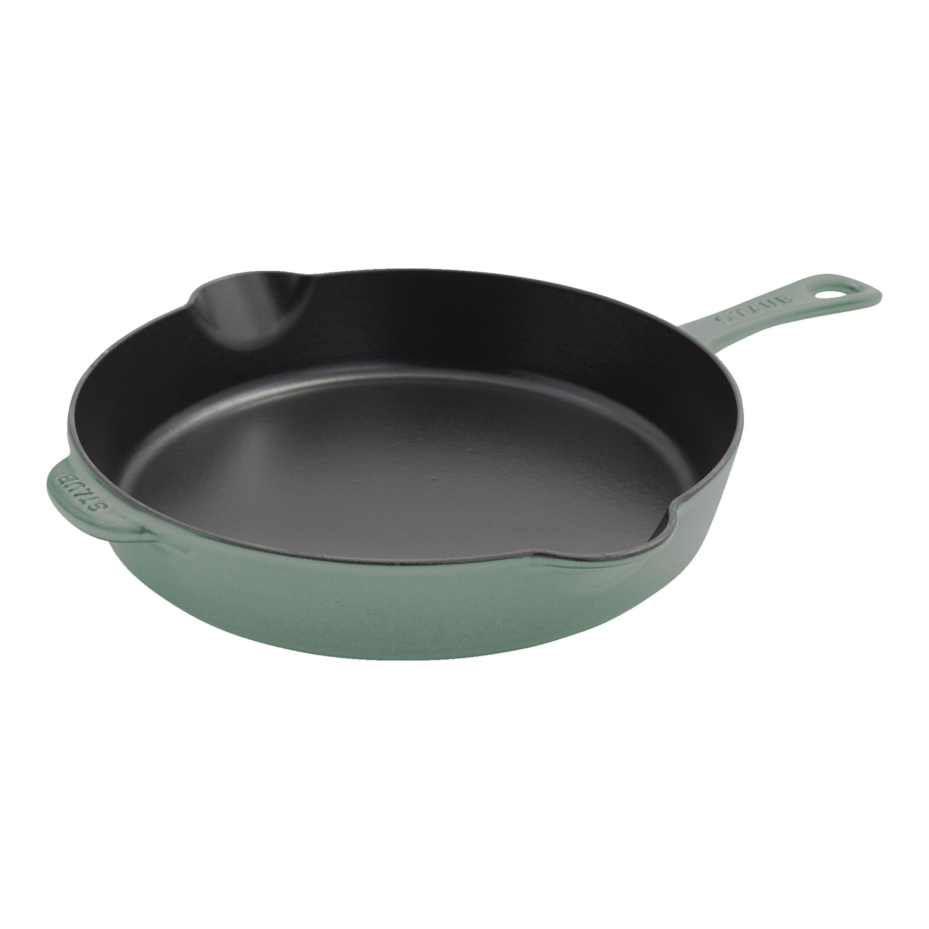 STAUB 22cm Cast Iron Deep Skillet - Eucalyptus-8.5 Inch-DECOROLALA