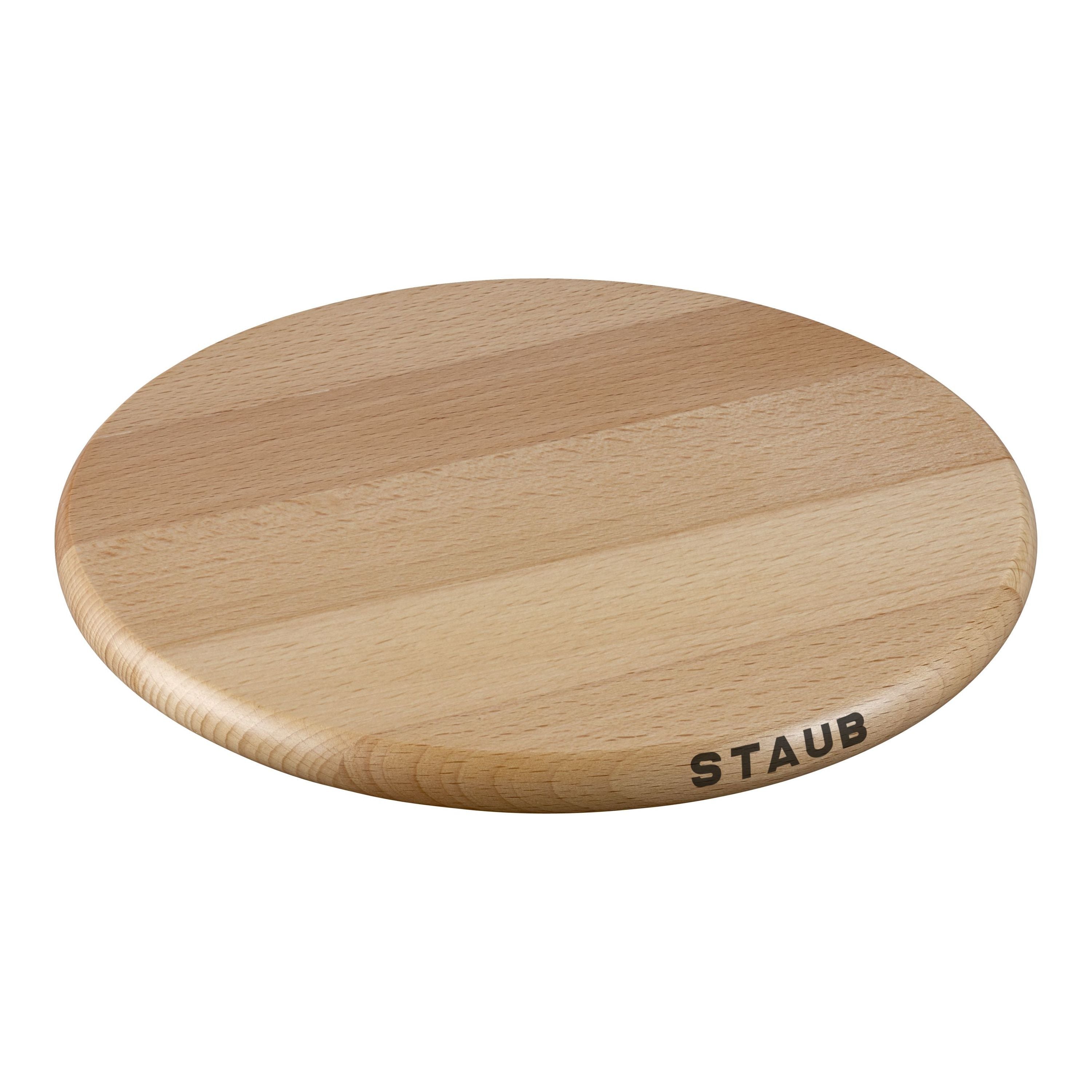 STAUB 23cm Round Beech Trivet Magnetic Brown-Trivets-DECOROLALA