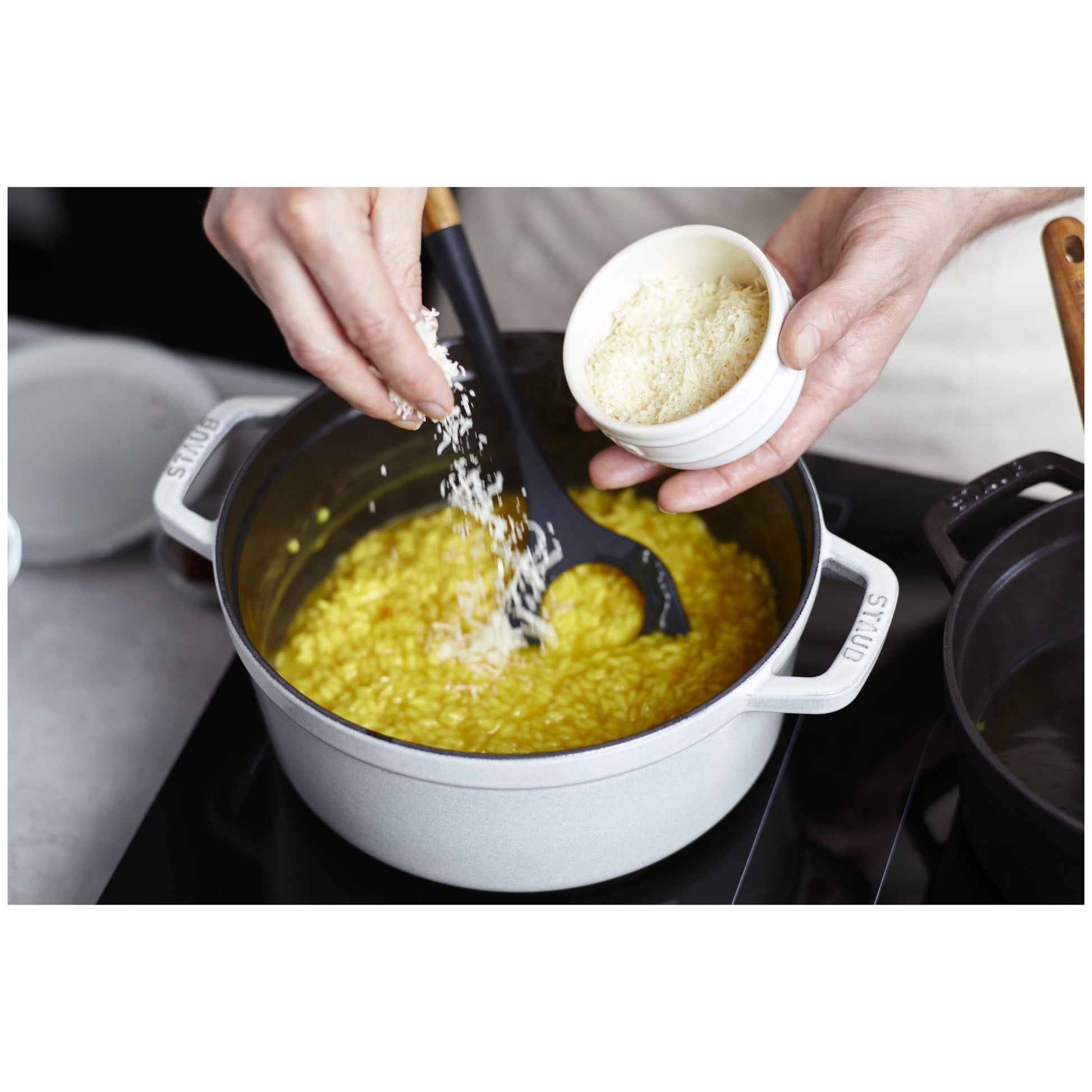 STAUB 31 cm Silicone Risotto Spoon, Black-Spoon-DECOROLALA