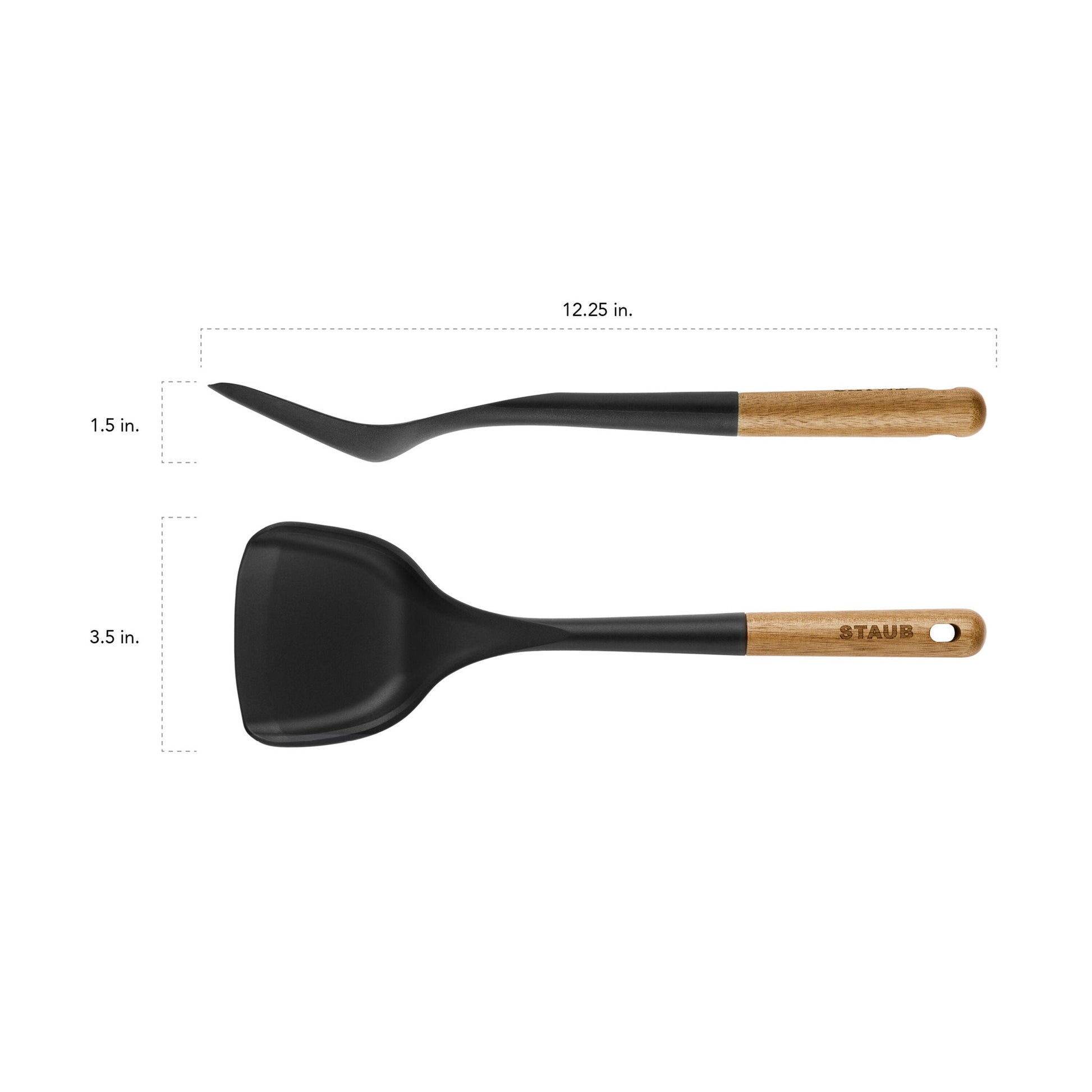 STAUB 31 cm Silicone Turner, Black-Spatula-DECOROLALA