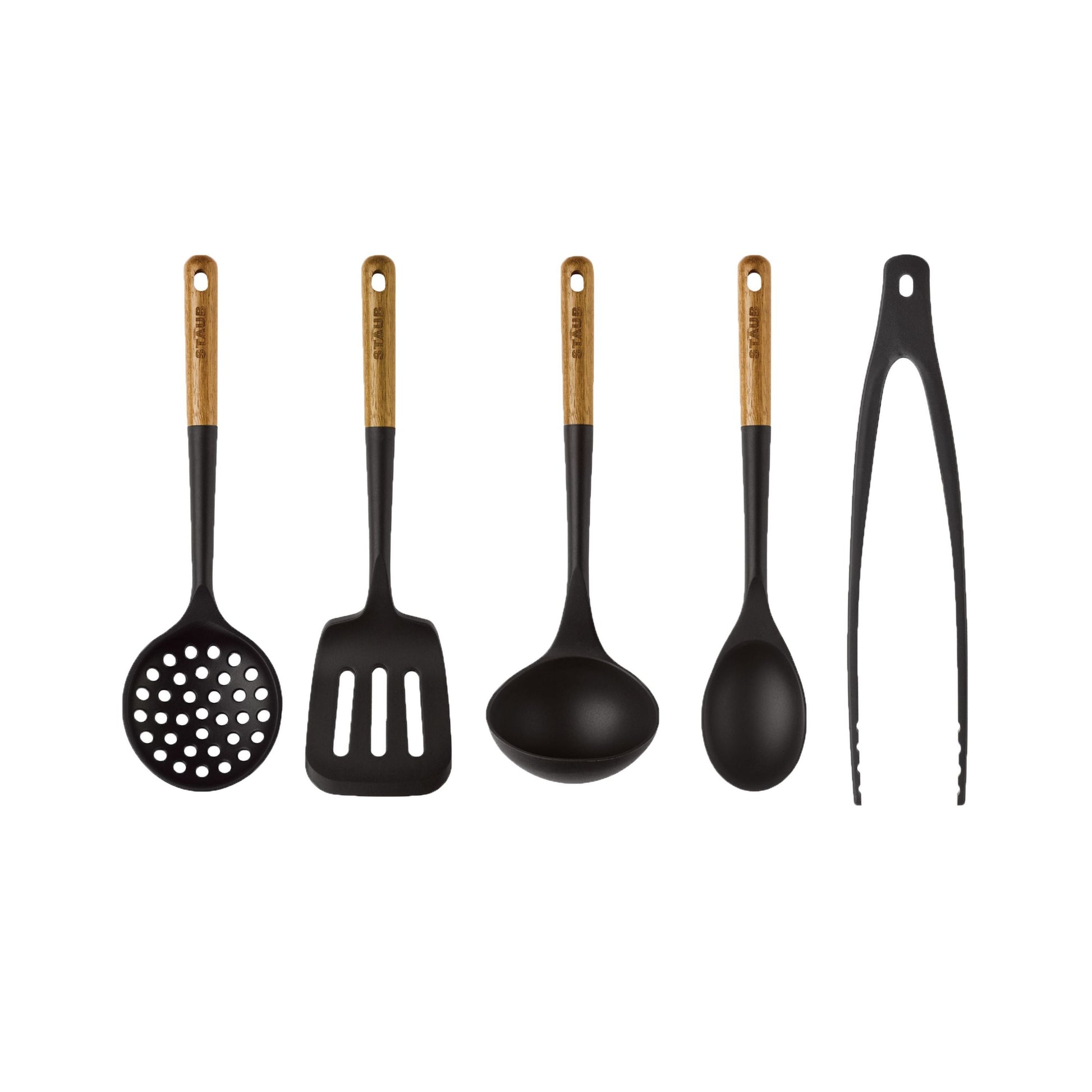 STAUB 5-Piece Silicone Kitchen Tool Set - Black-Kitchen Appliance Accessorie-DECOROLALA