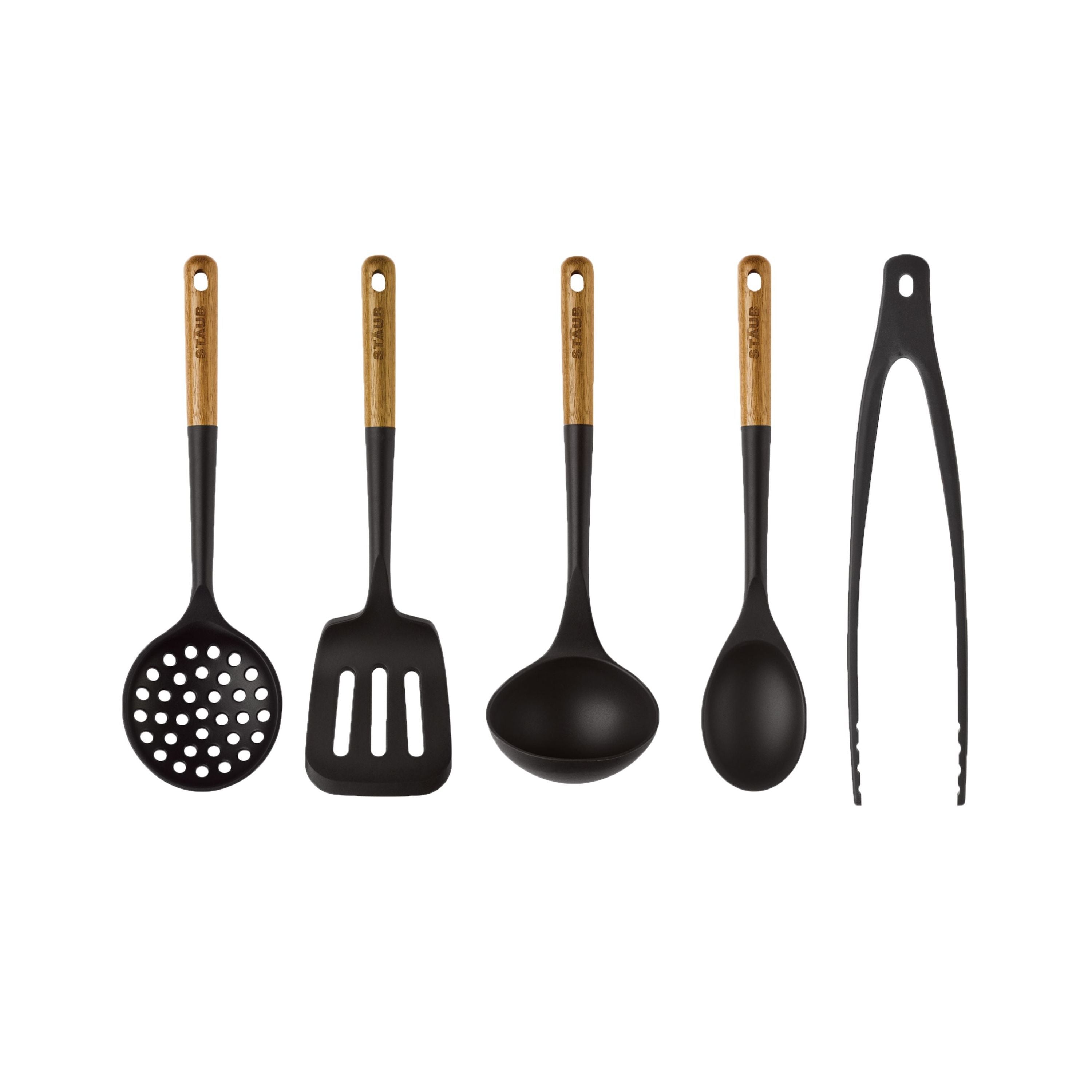 STAUB 5-Piece Silicone Kitchen Tool Set - Black-Kitchen Appliance Accessorie-DECOROLALA
