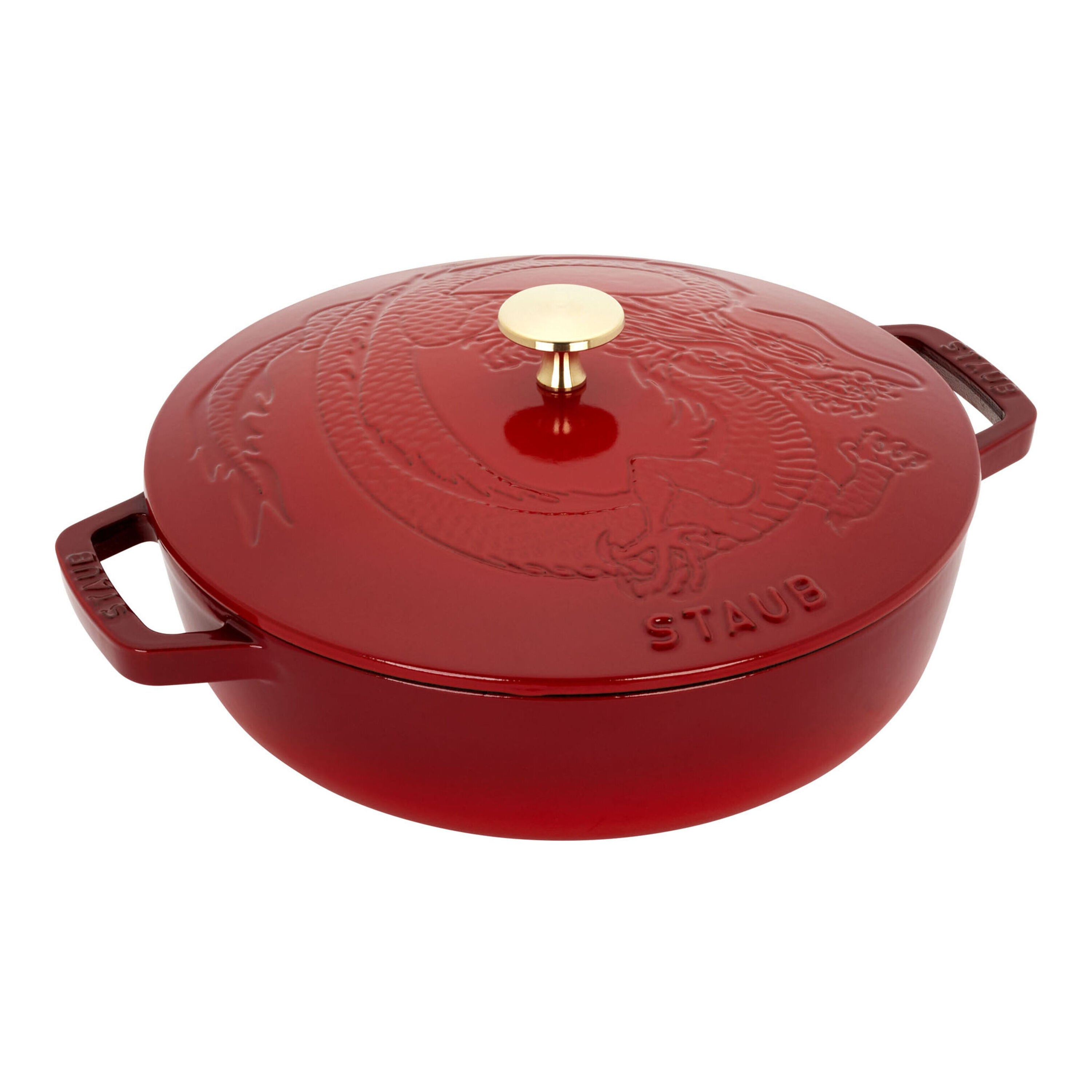STAUB Braisers 2.5 L Cast Iron Round Saute Pan Chistera, Bordeaux-n/a-DECOROLALA