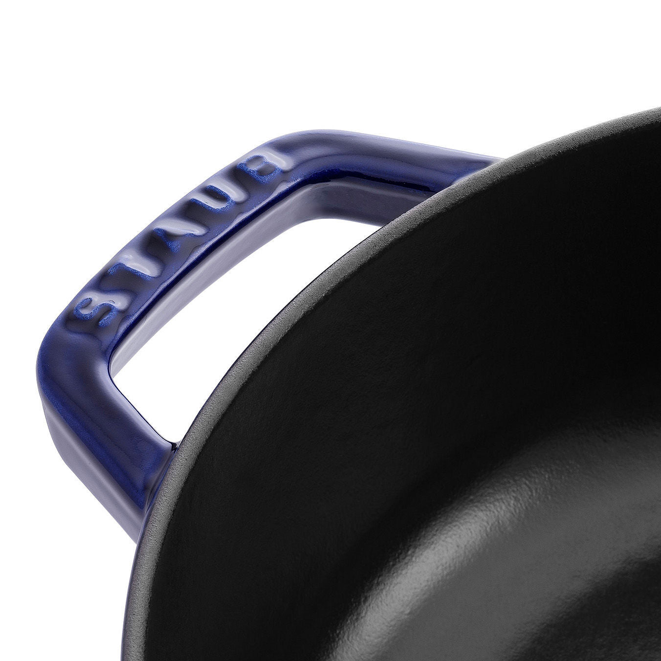 STAUB Braisers 3.7 L Cast Iron Round Saute Pan Chistera, Dark-Blue-Sauté Pan-DECOROLALA