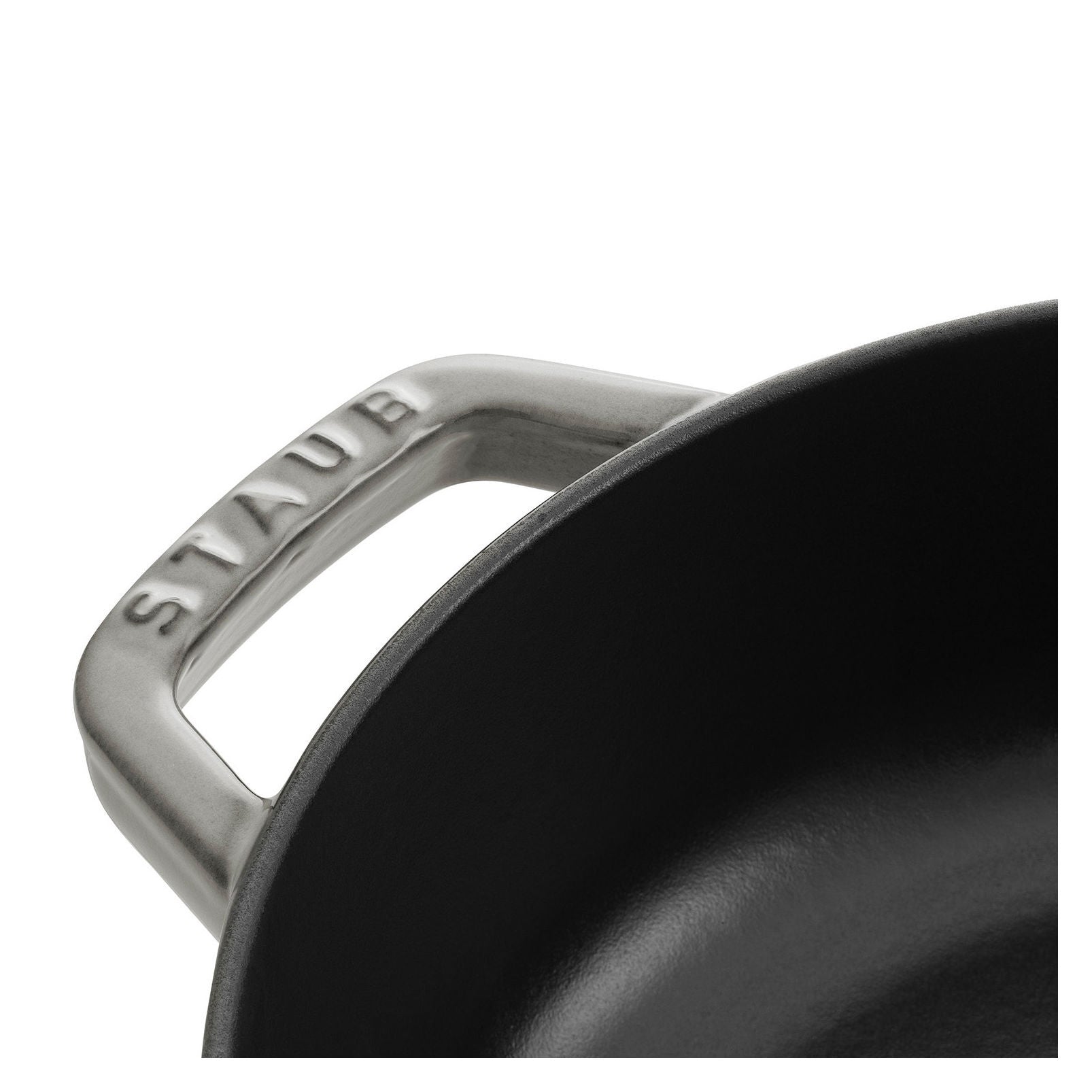 STAUB Braisers 3.7 L Cast Iron Round Saute Pan Chistera, Graphite-Grey-Saucepan-DECOROLALA