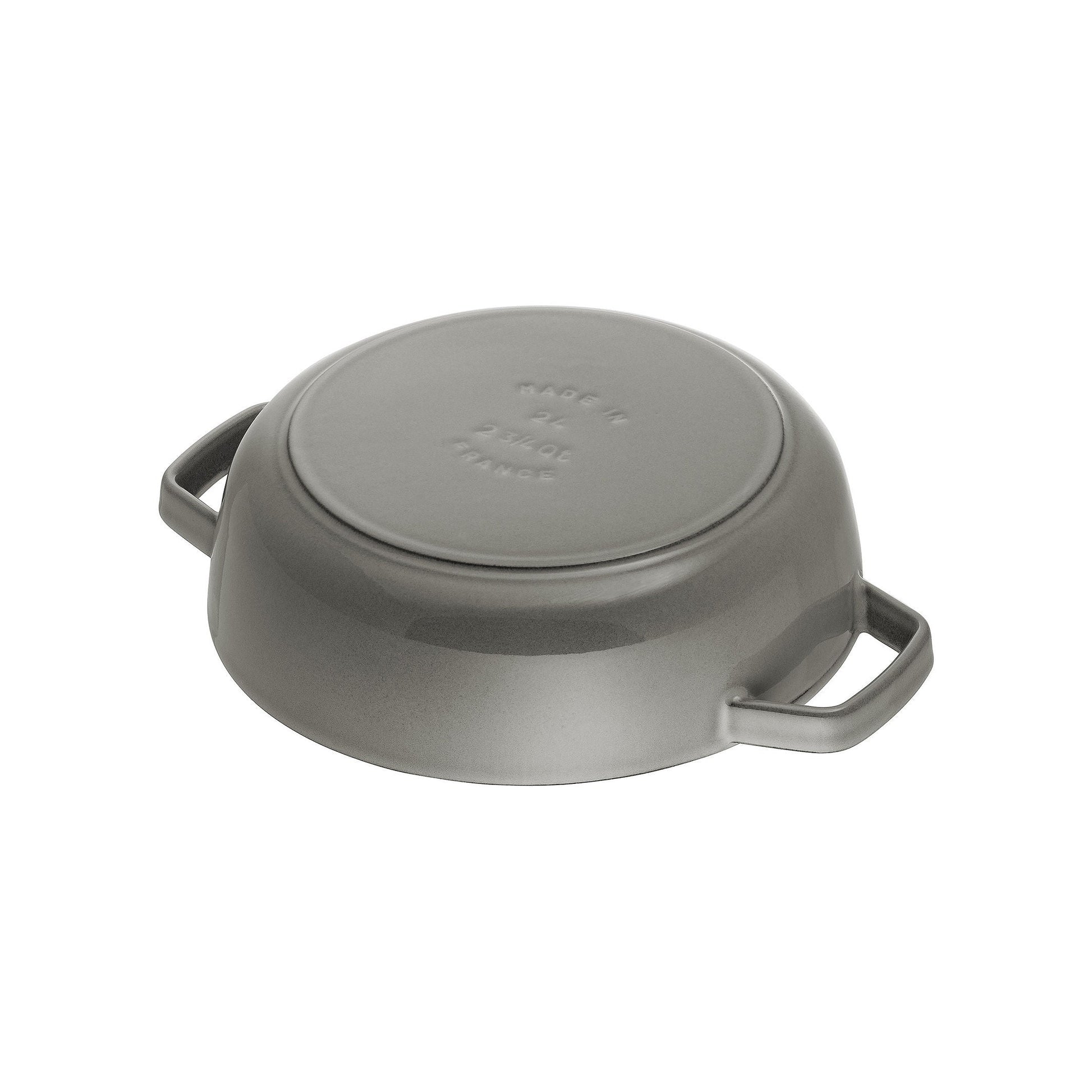 STAUB Braisers 3.7 L Cast Iron Round Saute Pan Chistera, Graphite-Grey-Saucepan-DECOROLALA